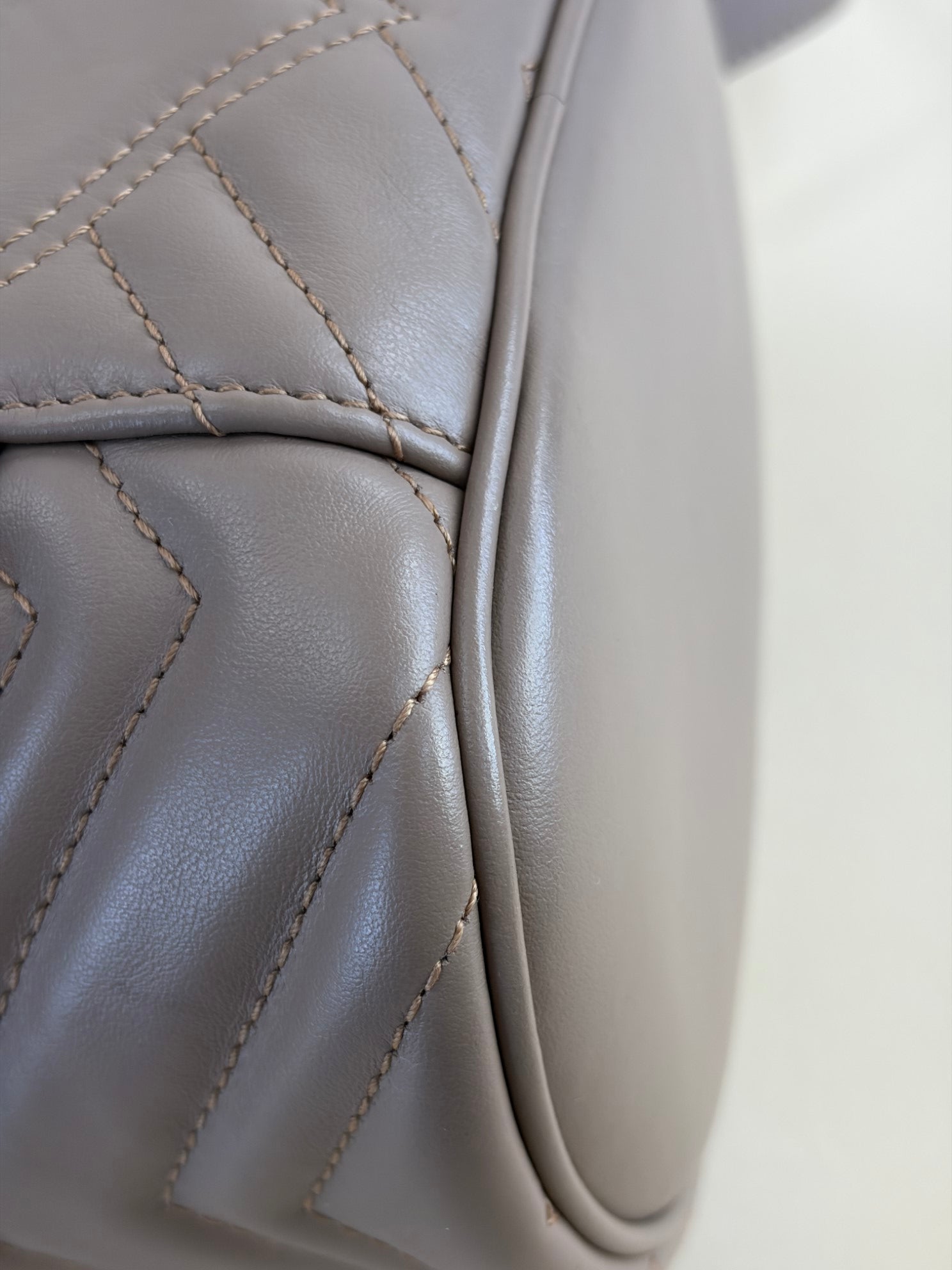 GUCCI nude calfskin matelassé mini gg Marmont round backpack bag