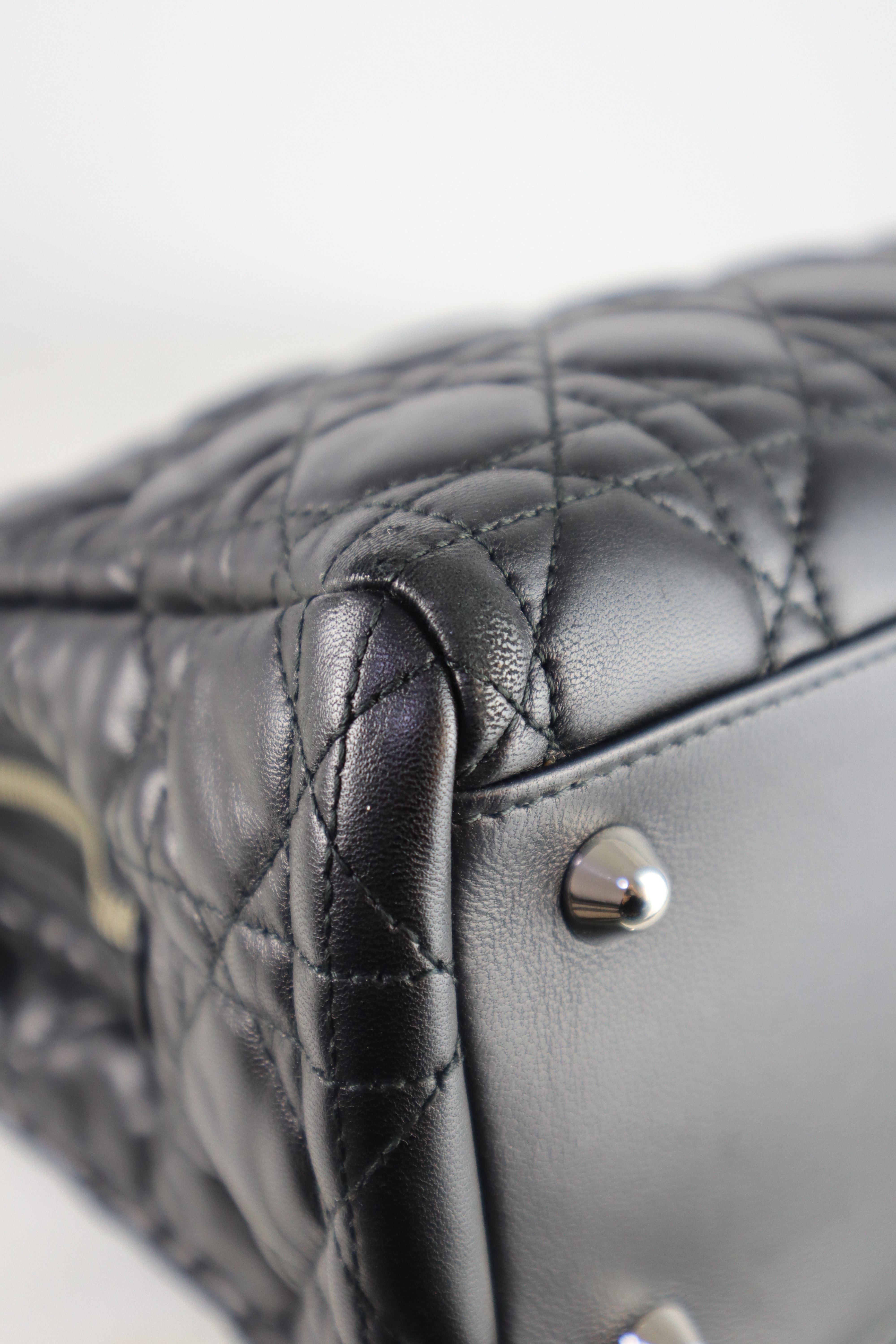 Christian Dior Black Cannage Quilted Medium Shoulder Bag