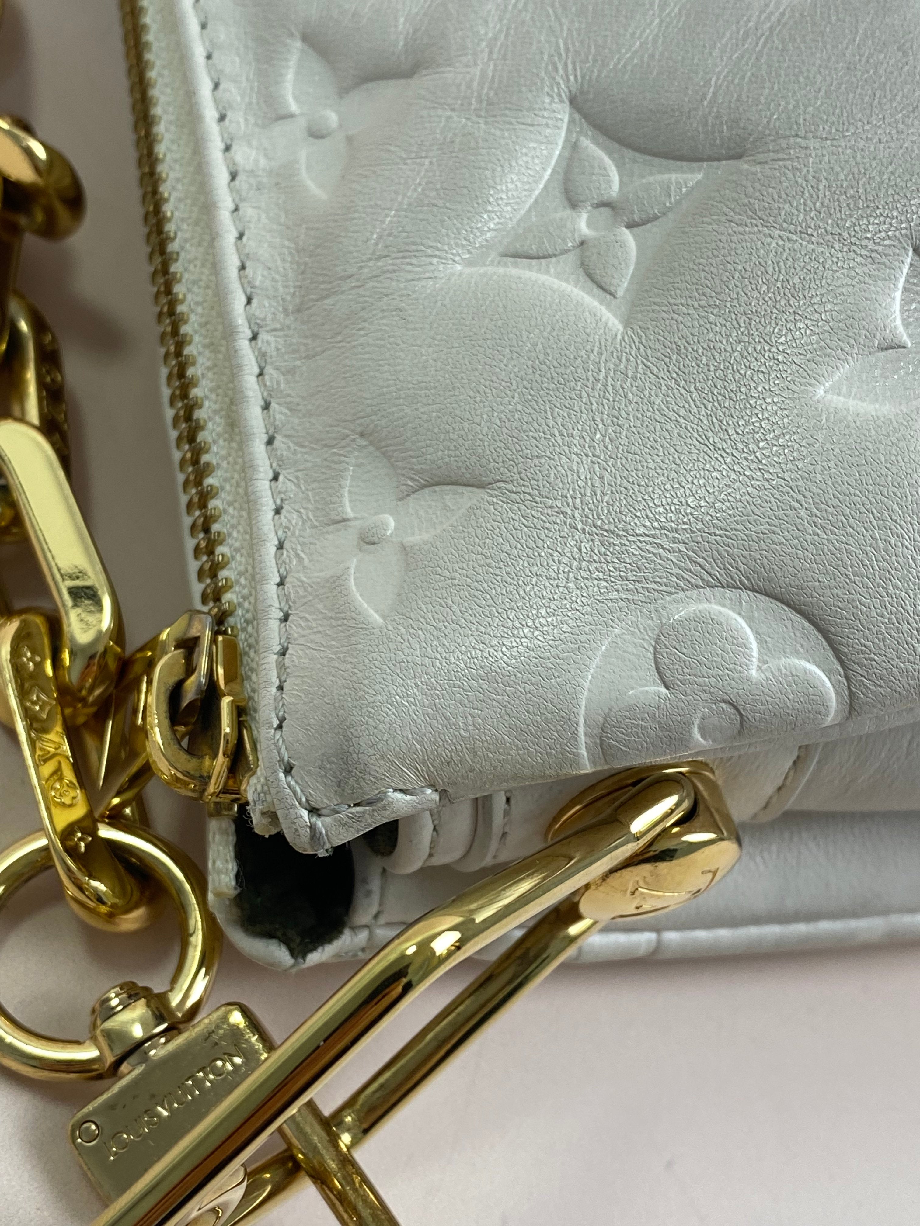Louis Vuitton Off White Monogram Empreinte Coussin PM Shoulder Bag