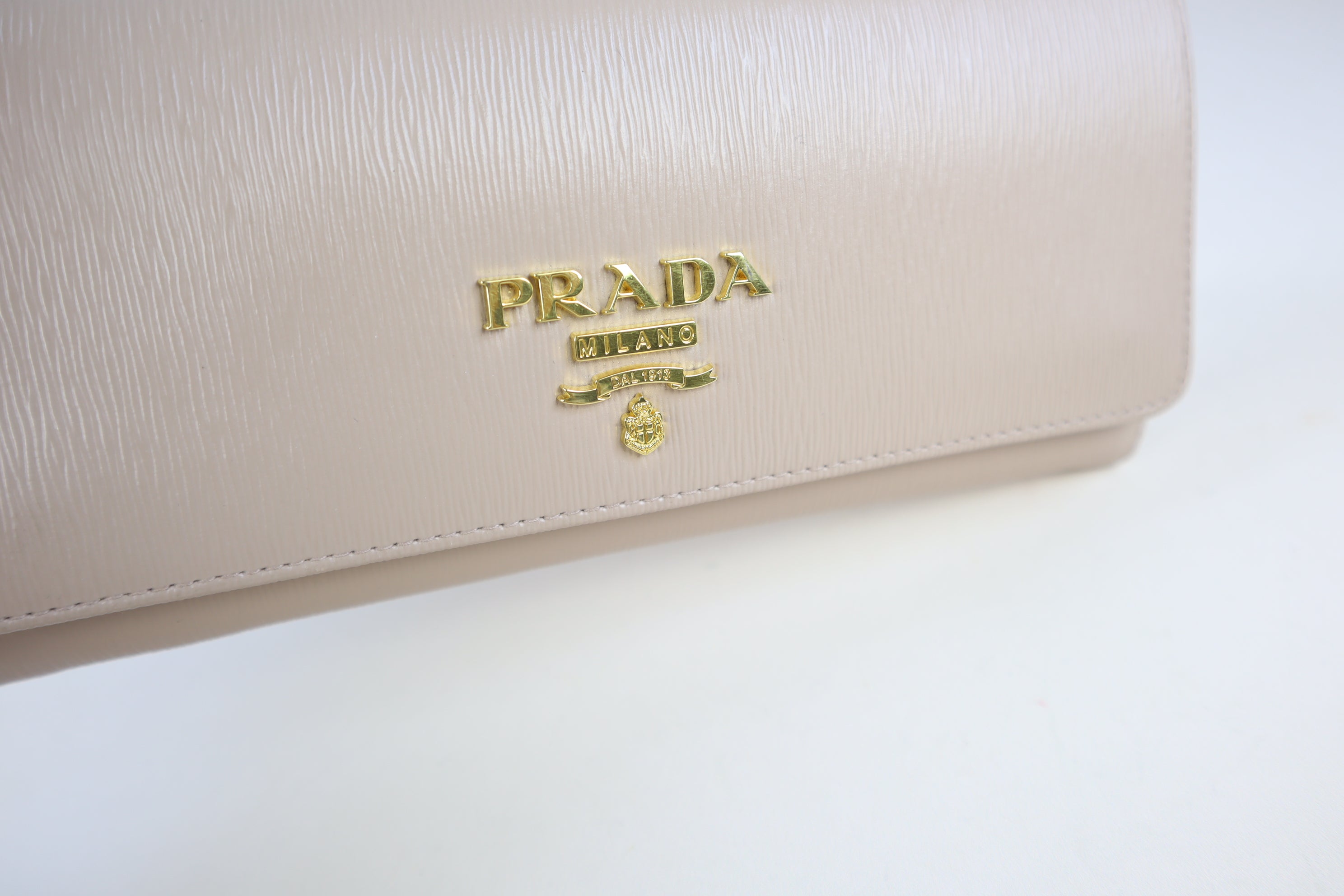 Prada Beige Crossbody Wallet on Chain