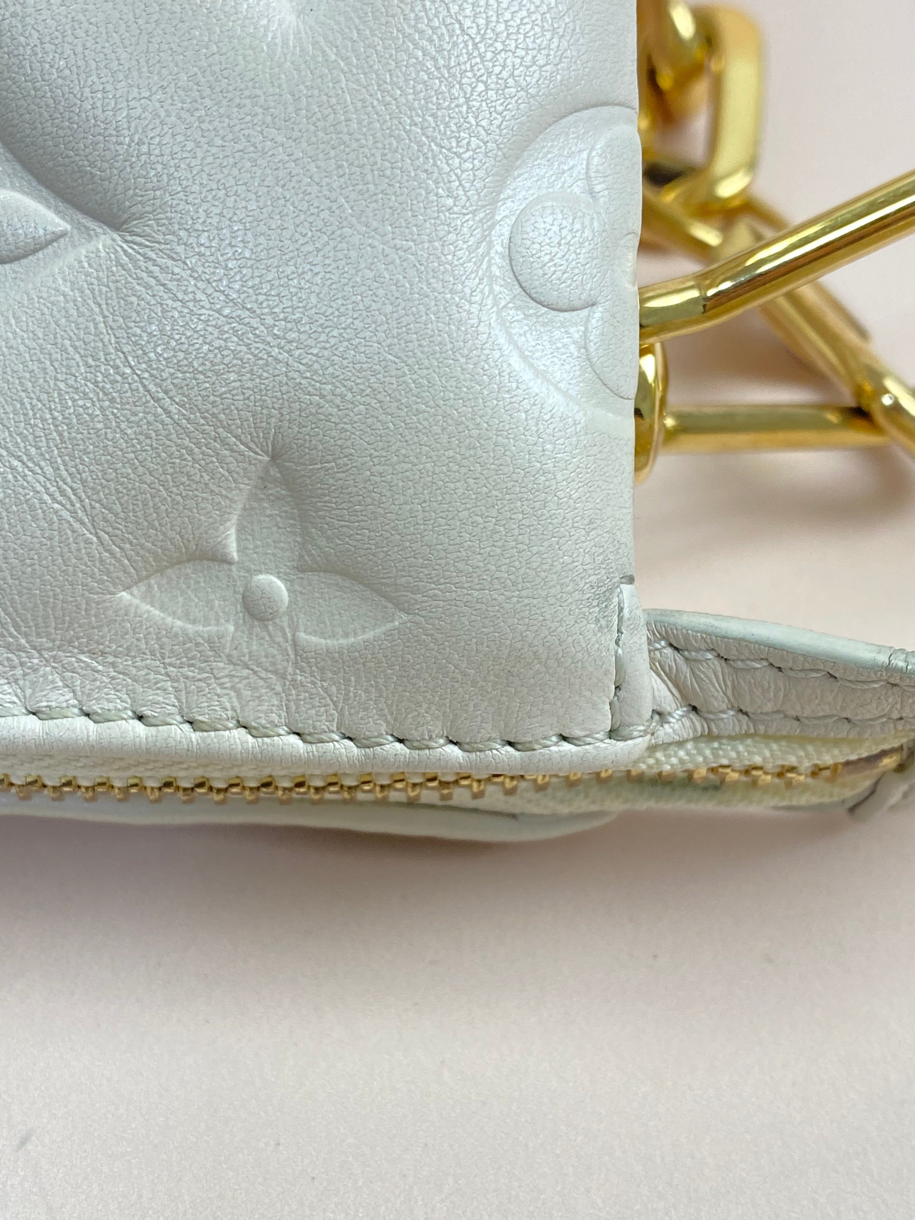 Louis Vuitton Off White Monogram Empreinte Coussin PM Shoulder Bag