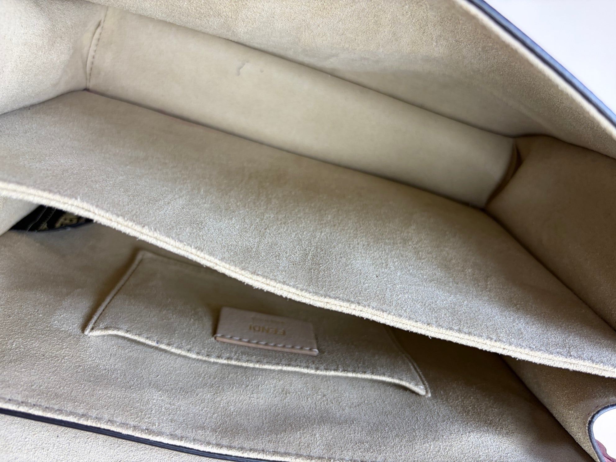 Fendi scalloped studded large black cherry Kan I shoulder bag