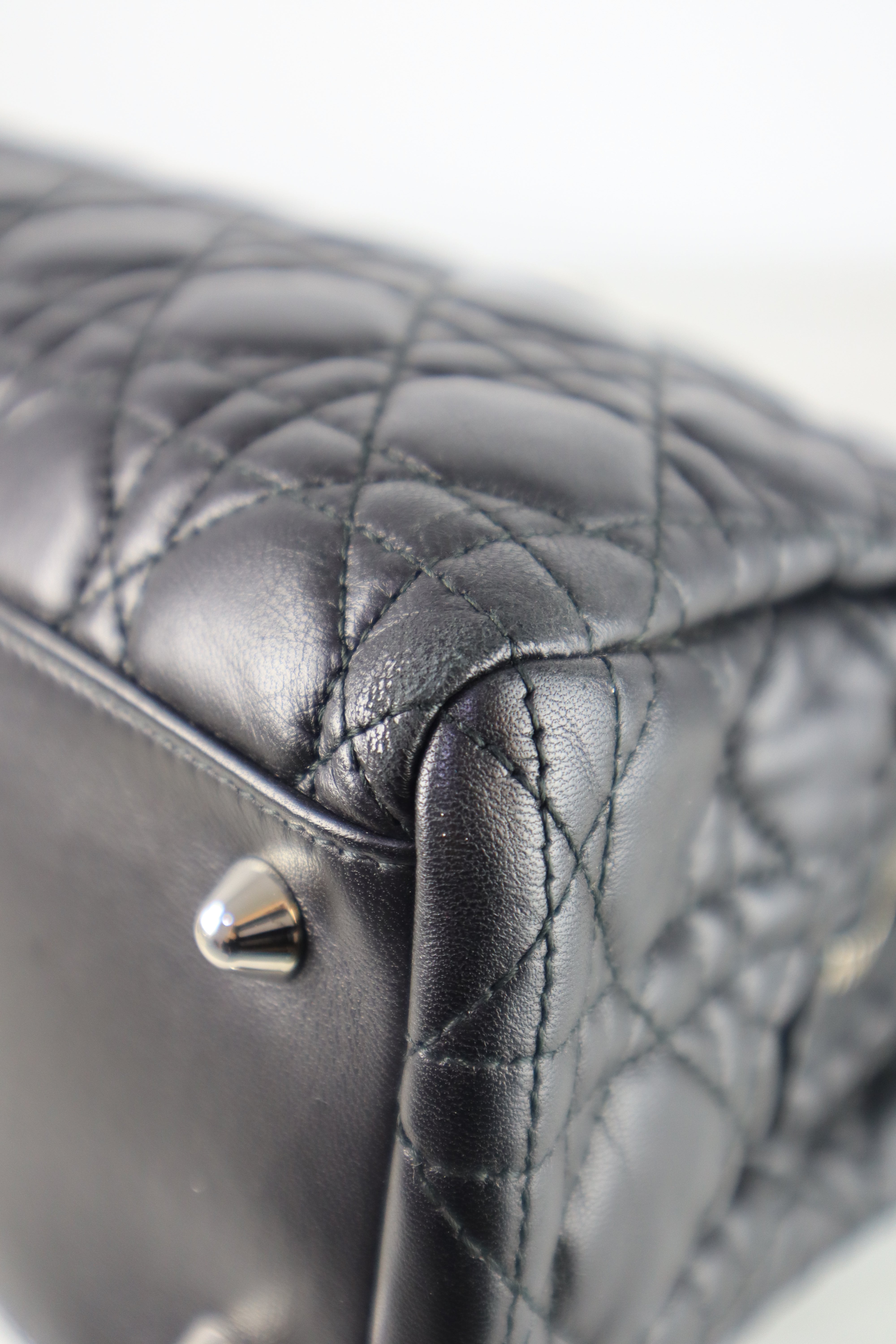 Christian Dior Black Cannage Quilted Medium Shoulder Bag