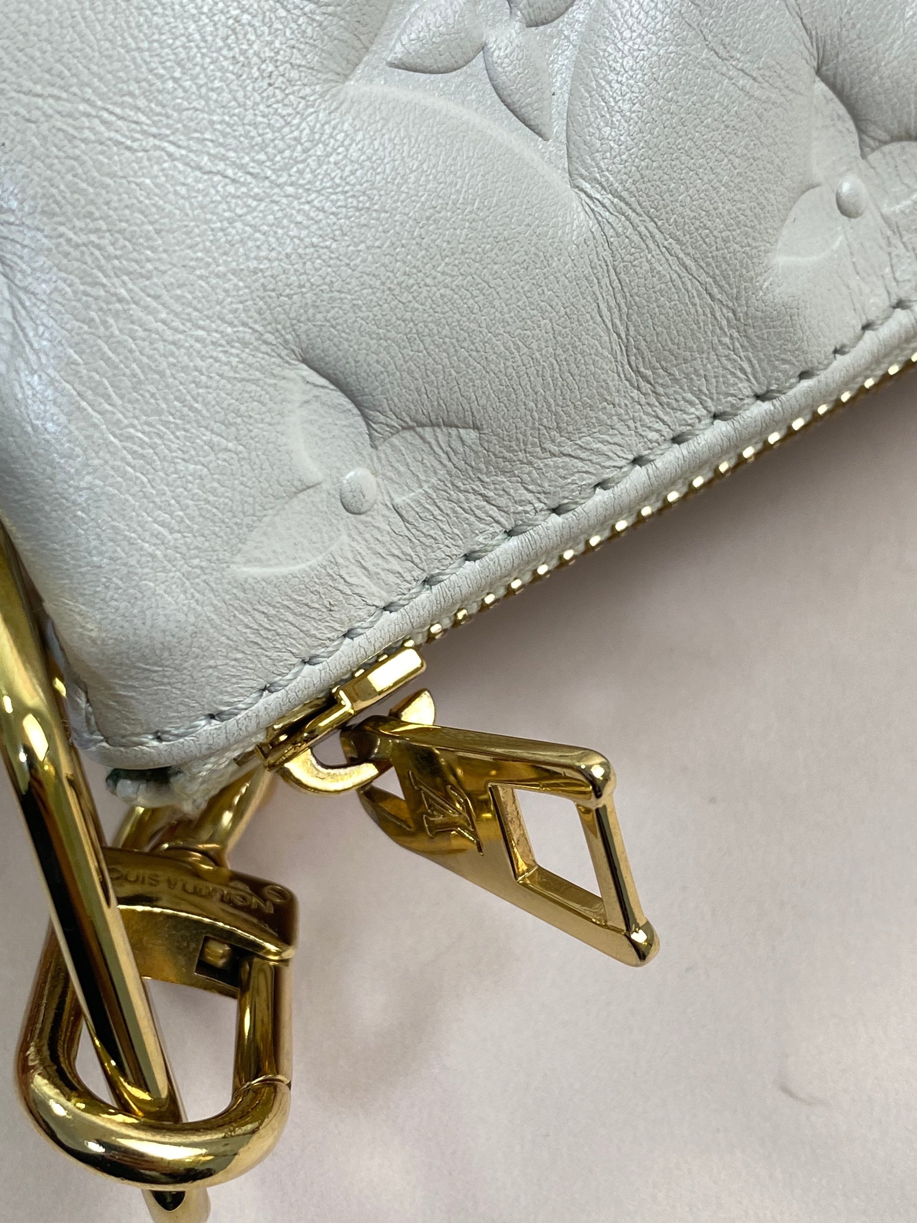 Louis Vuitton Off White Monogram Empreinte Coussin PM Shoulder Bag