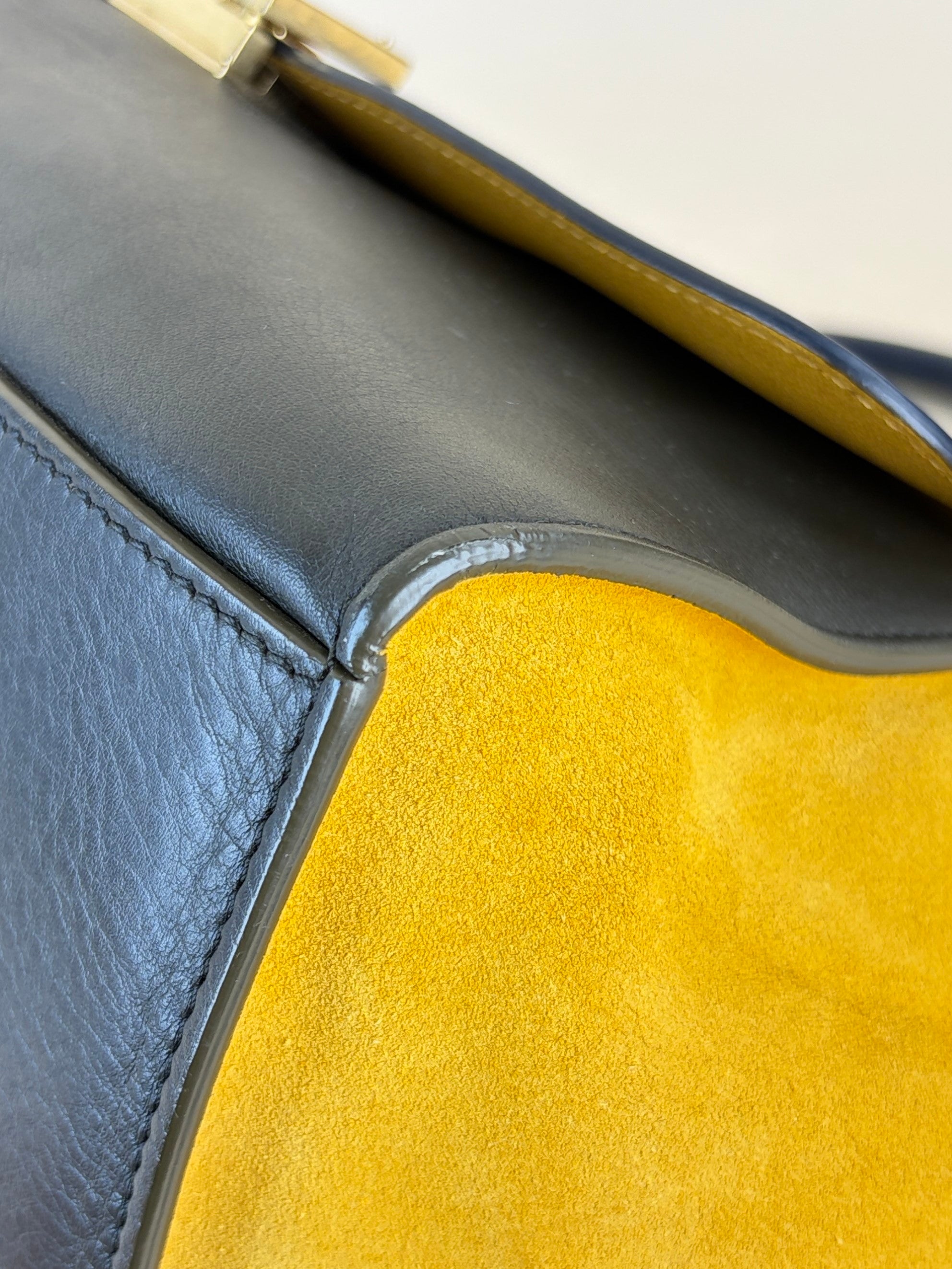 Celine calfskin and suede Tricolor Trapeze small