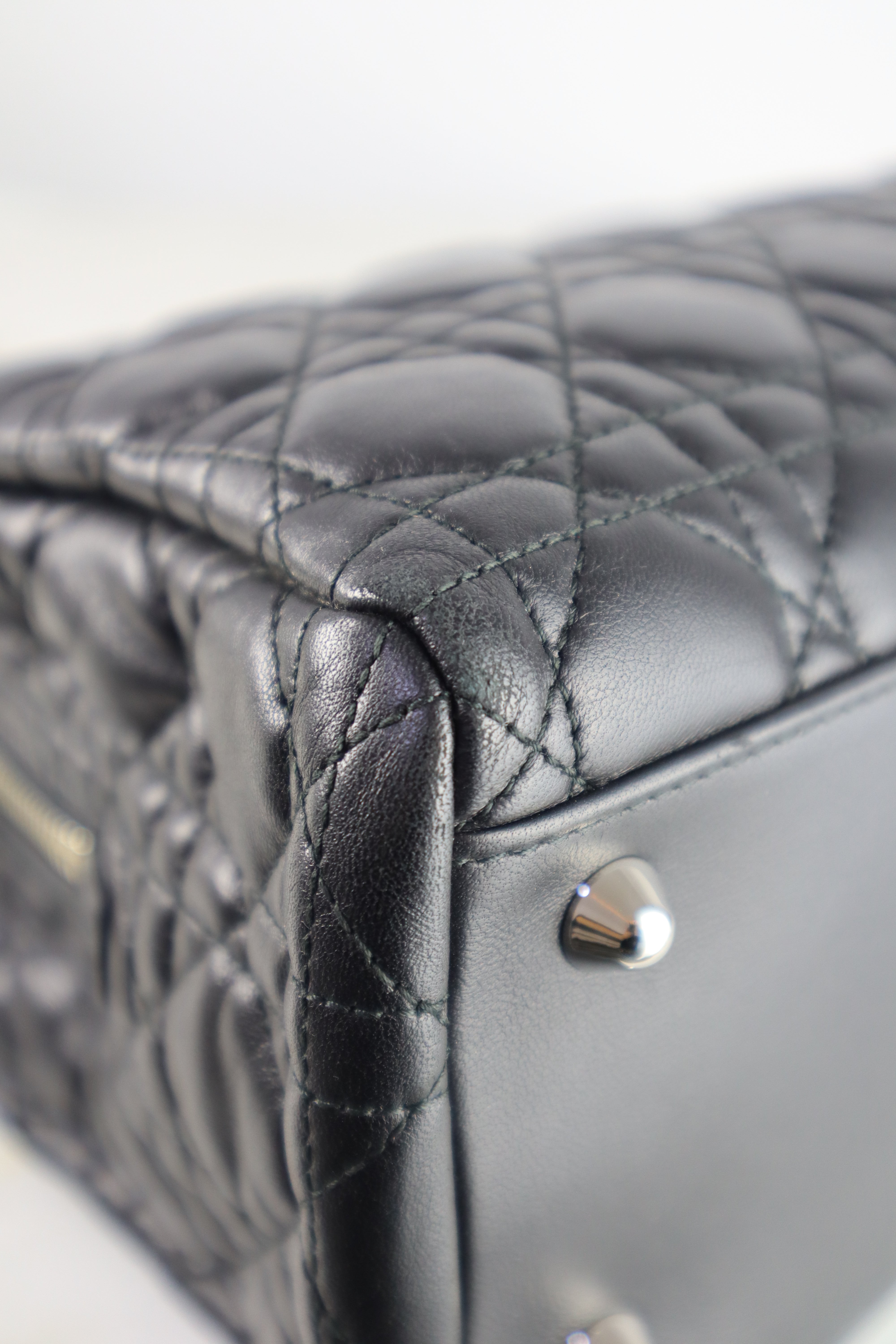 Christian Dior Black Cannage Quilted Medium Shoulder Bag