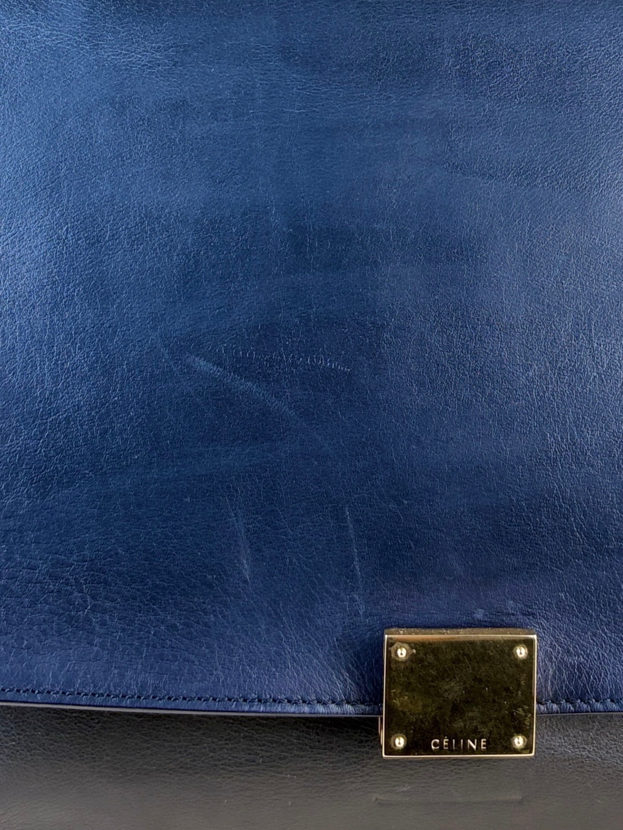 Celine calfskin and suede Tricolor Trapeze small