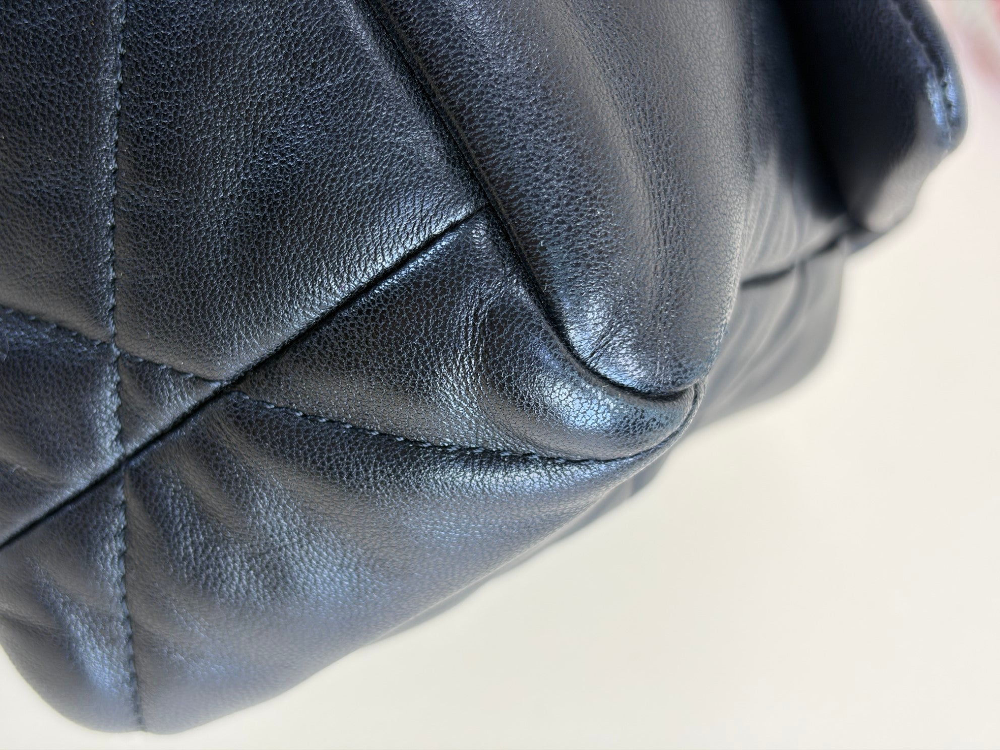Chanel black bskin quilted 19flap large bag