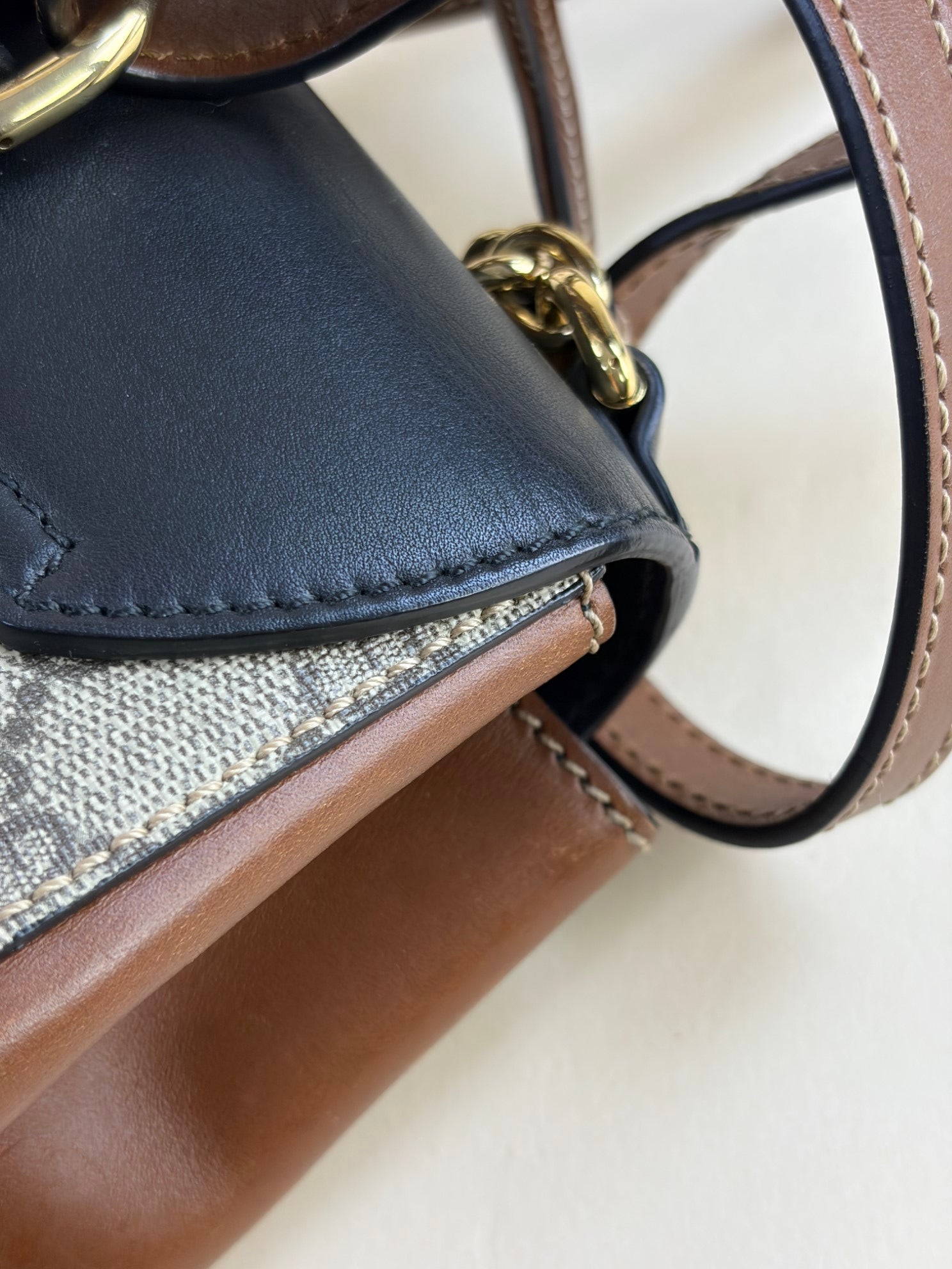 GUCCI monogram calfskin rp gg supreme padlock backpack