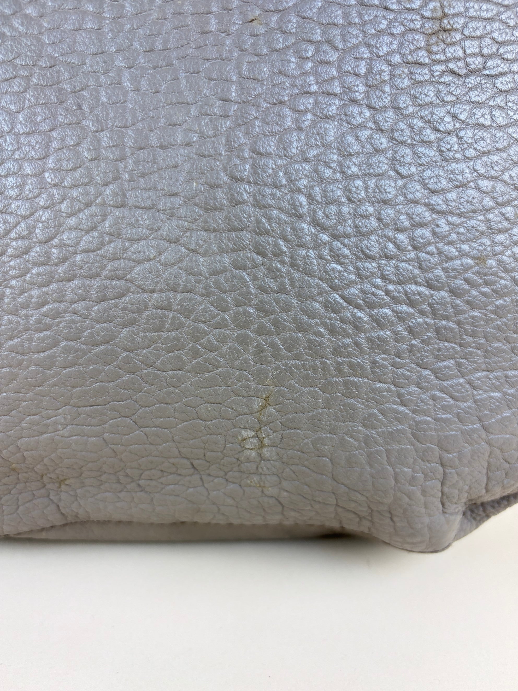 Burberry gray top handle orchard grain leather