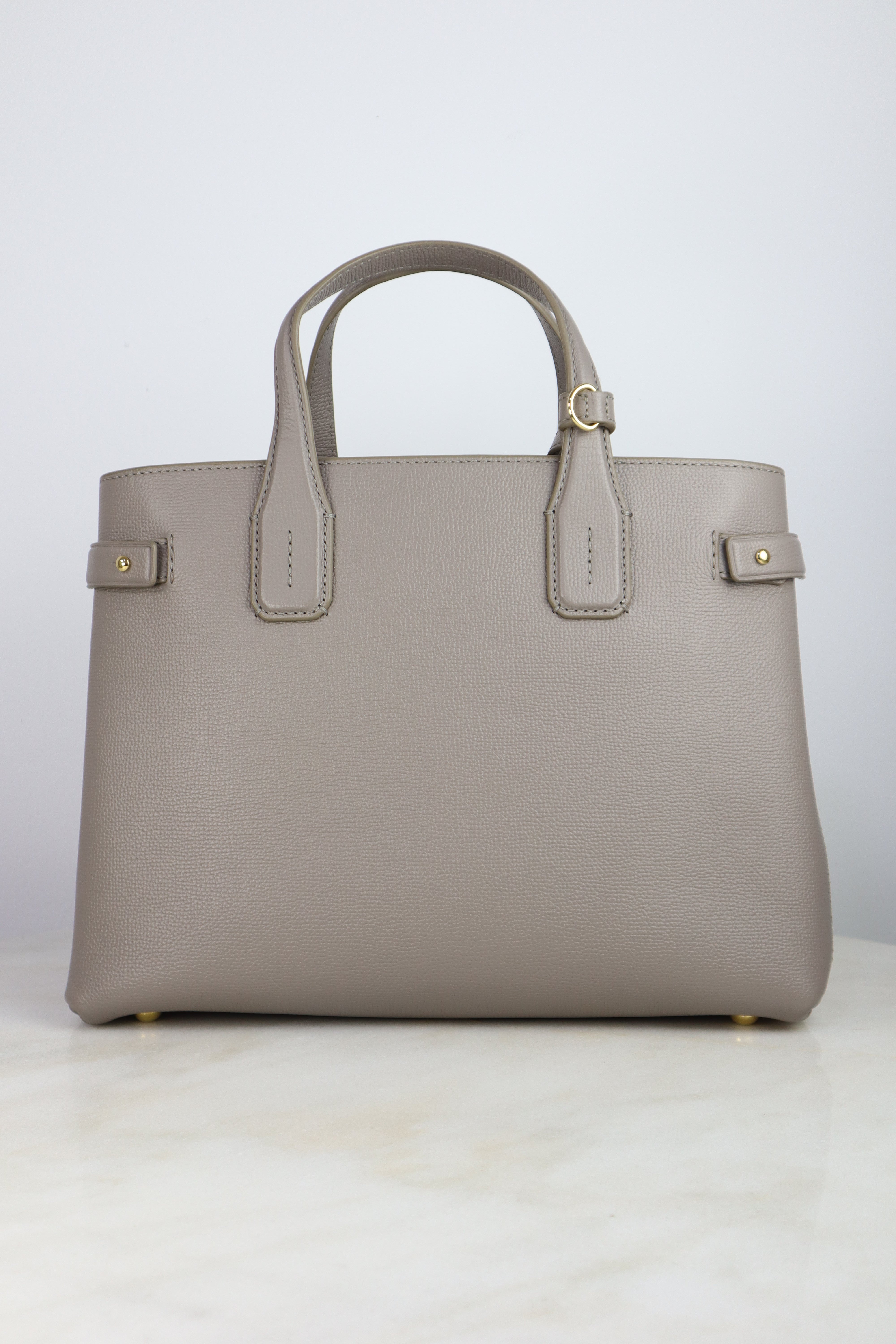 Burberry Grey Banner House Check Medium Tote Bag W/ Strap