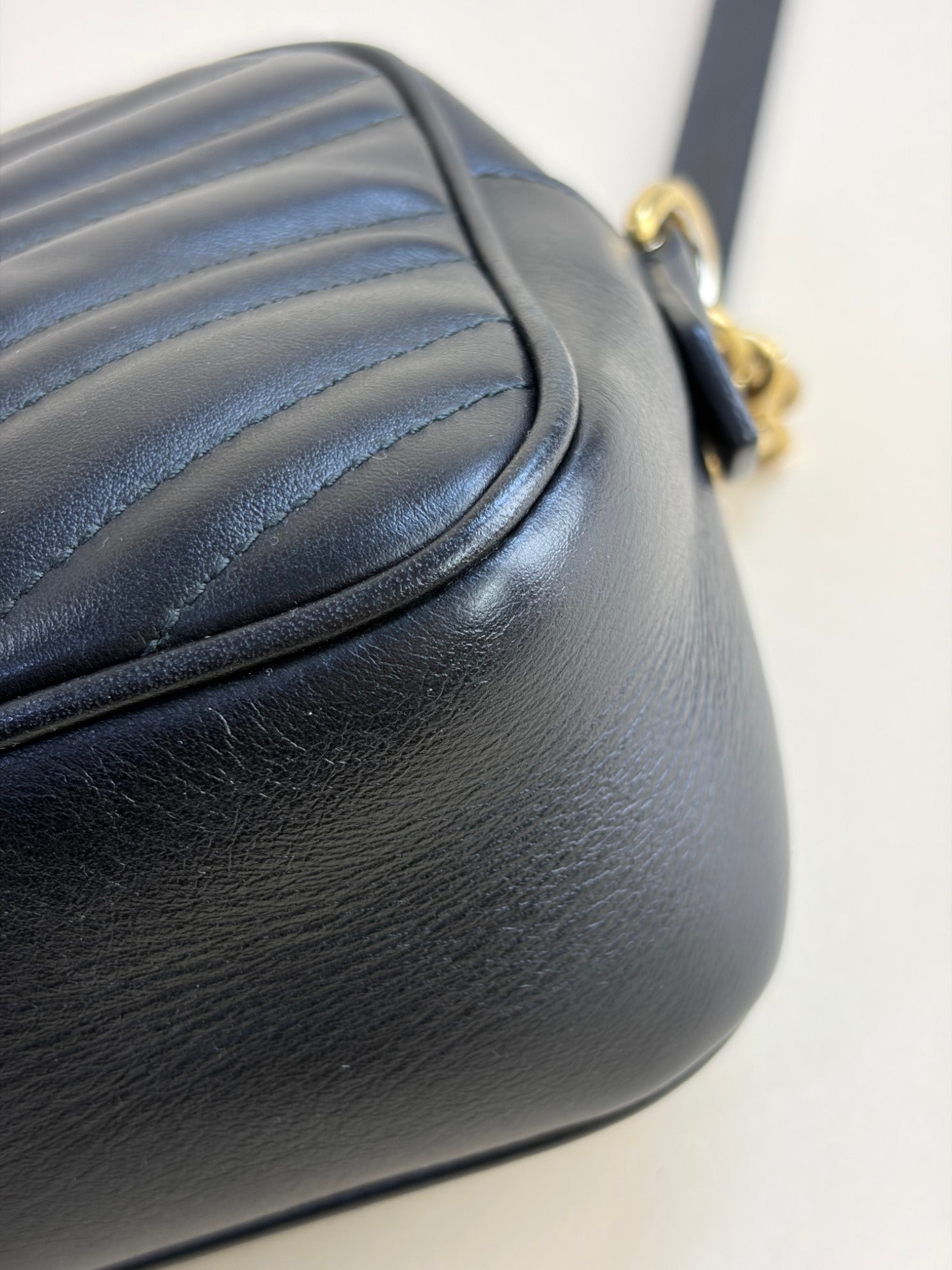 Gucci Black GG Marmont Camera Small Shoulder Bag