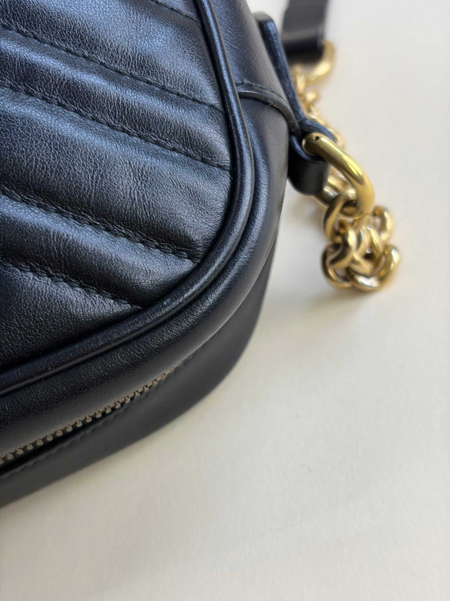 Gucci Black GG Marmont Camera Small Shoulder Bag