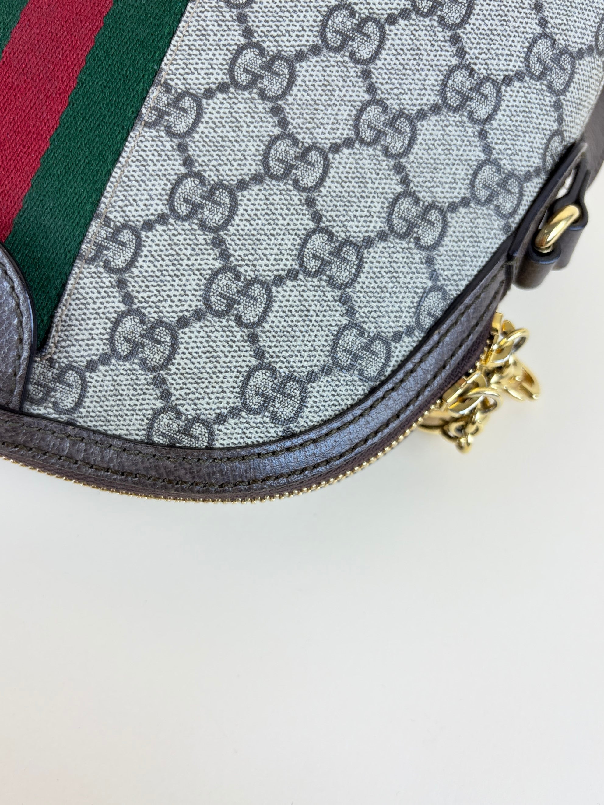 Gucci gg supreme ophidia small, rounded top