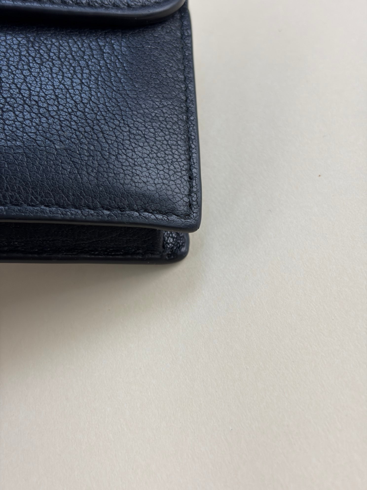 Christian Dior black Saddle bloom card holder