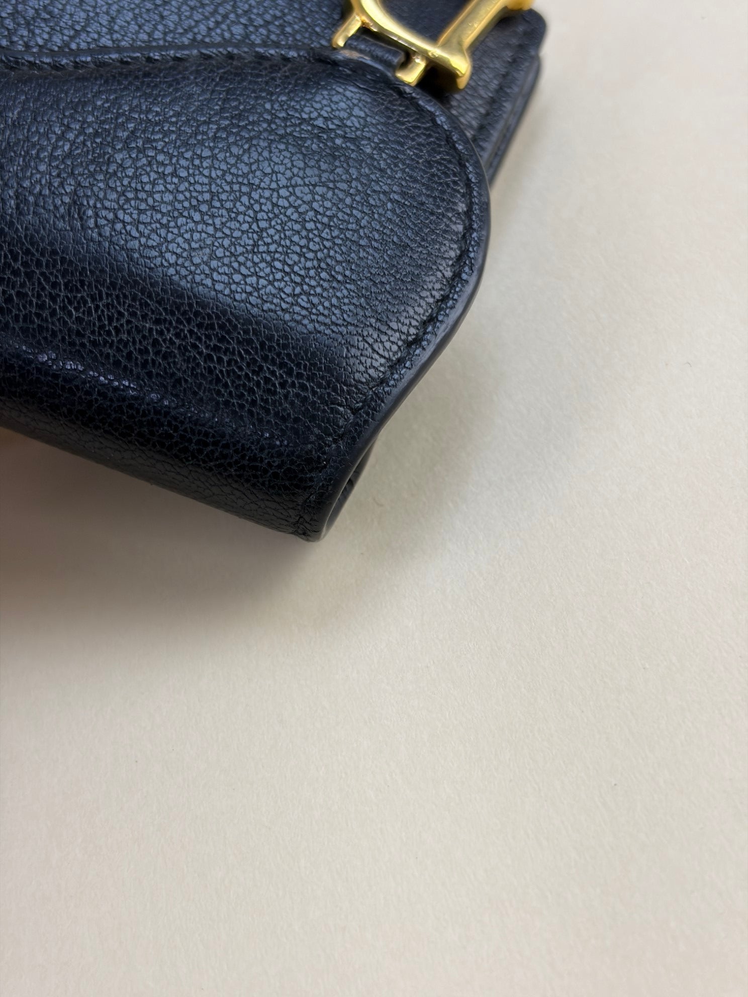 Christian Dior black Saddle bloom card holder