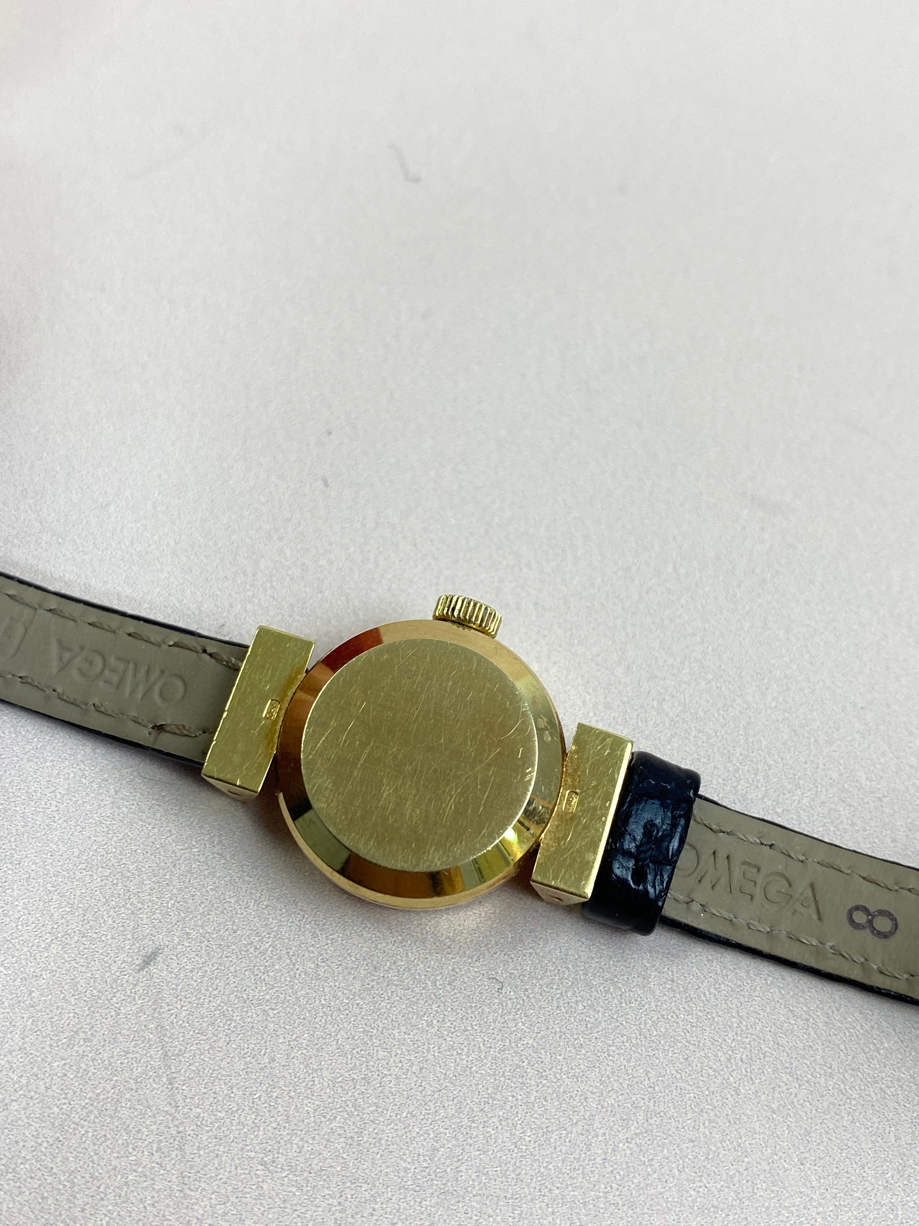 Omega Black Vintage Mechanical Movement De Ville 17mm Watch