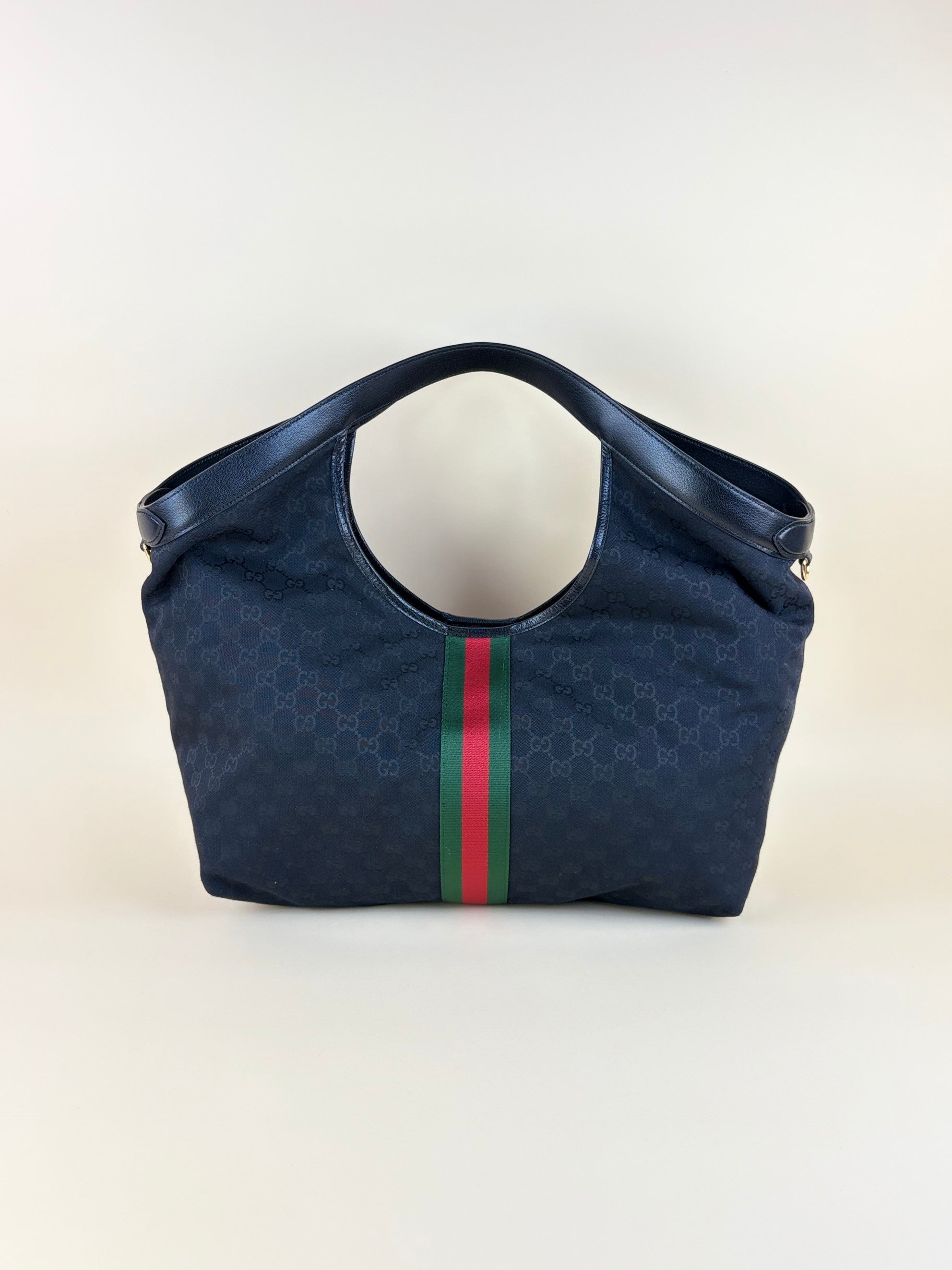 Gucci black gg monogram canvas Ophidia Giglio large tote bag