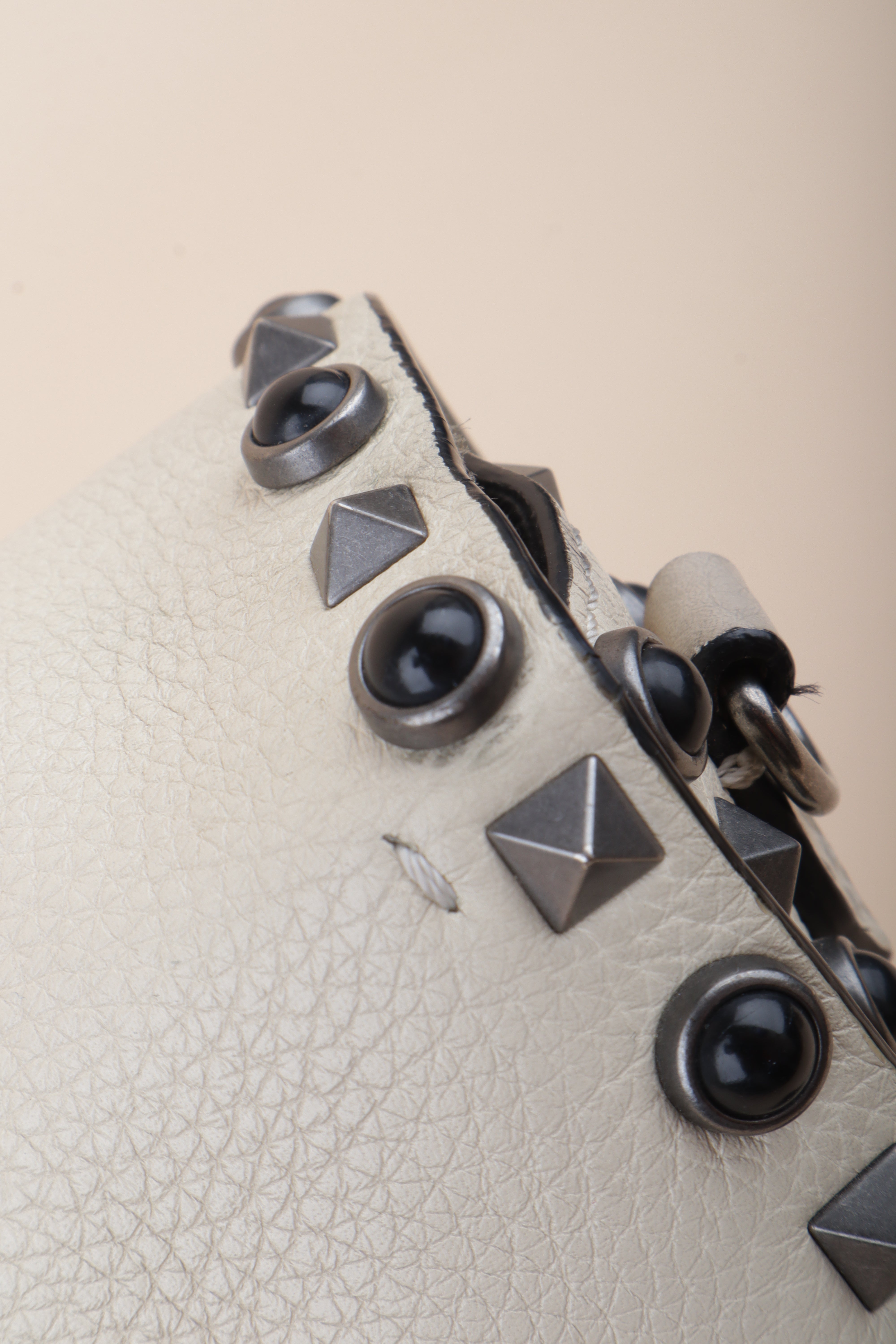 Valentino Ivory Cream Guitar Strap Rolling Rockstud Crossbody Bag