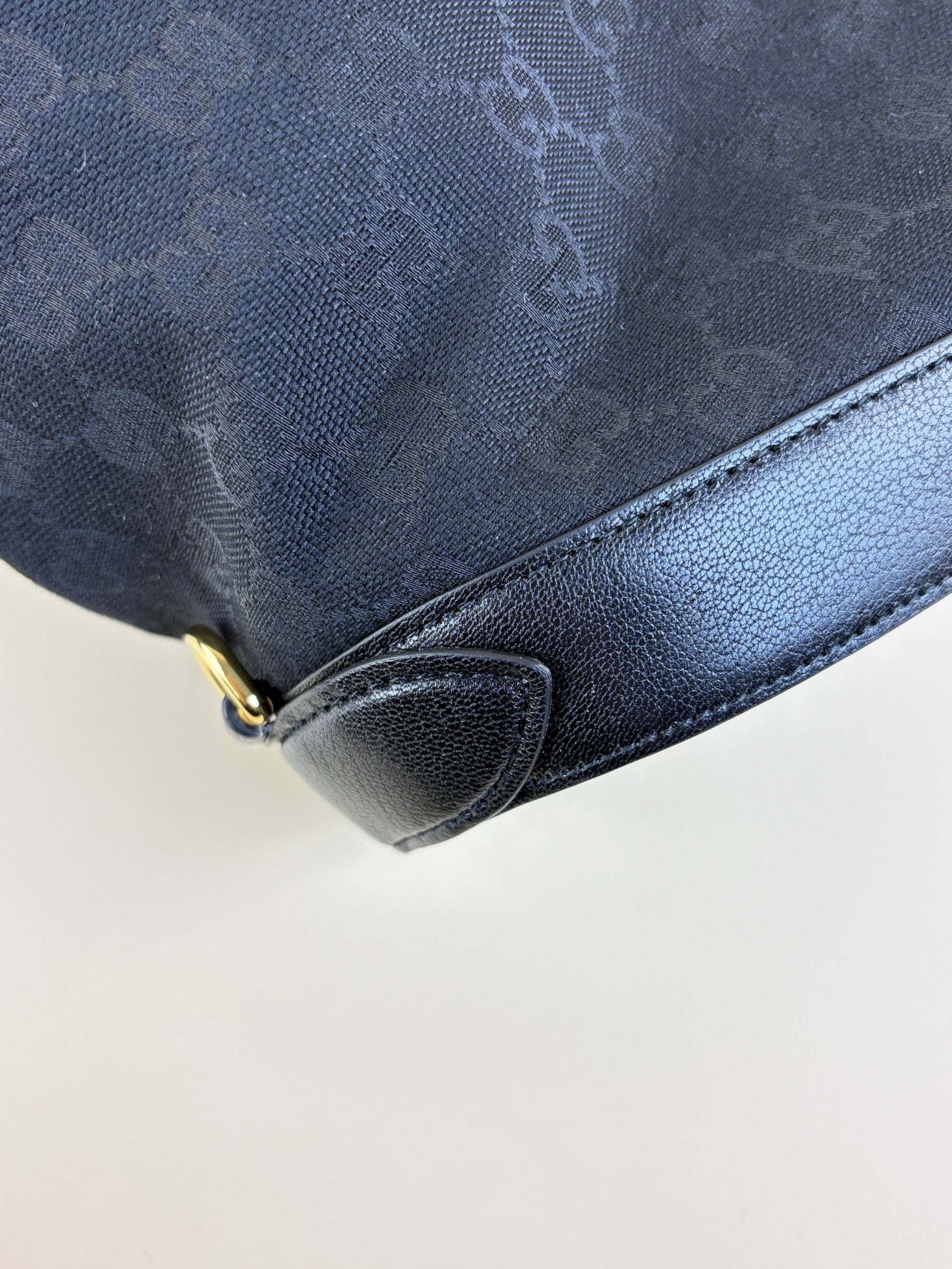 Gucci black gg monogram canvas Ophidia Giglio large tote bag