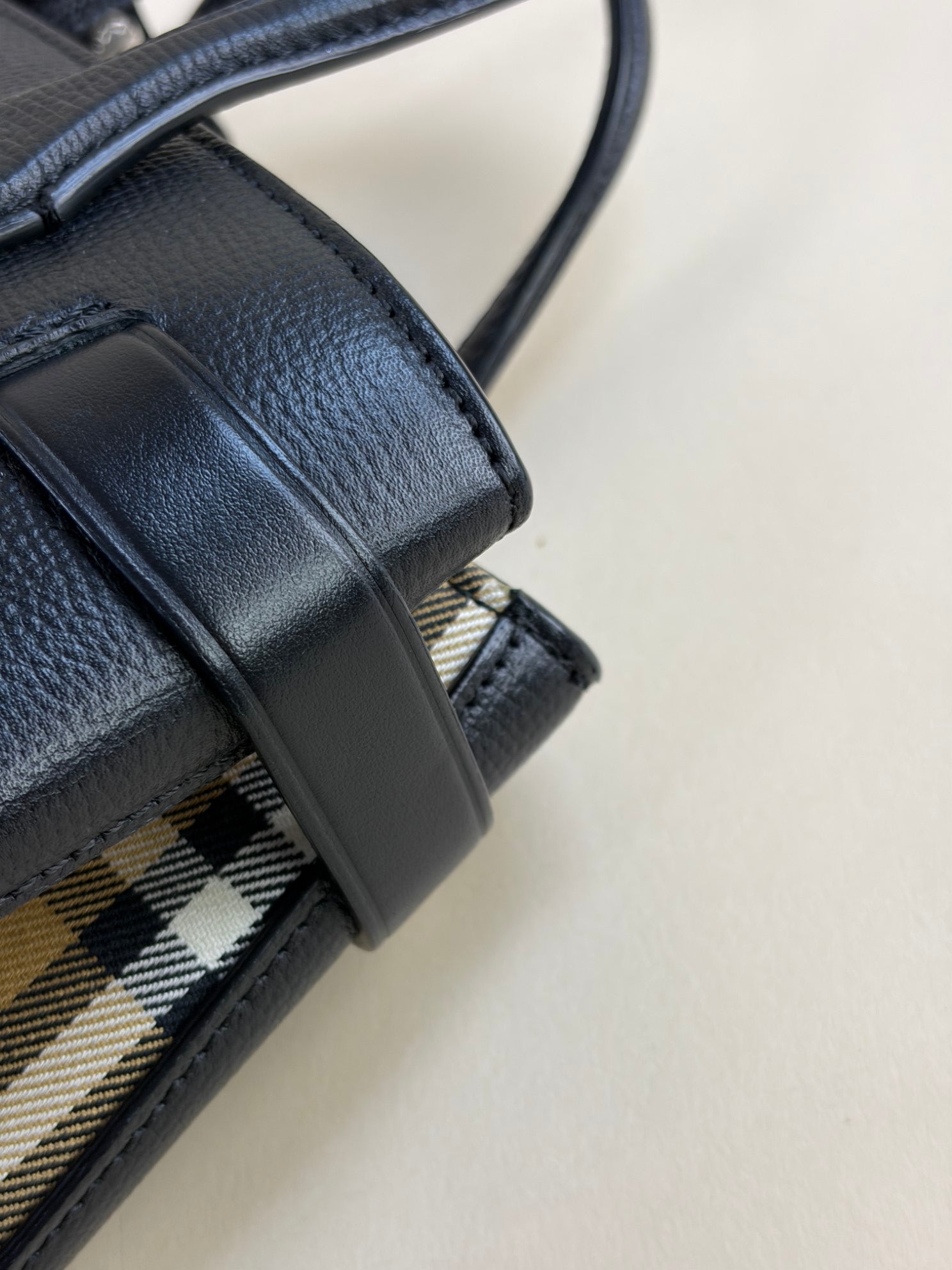 Burberry black banner small leather house check