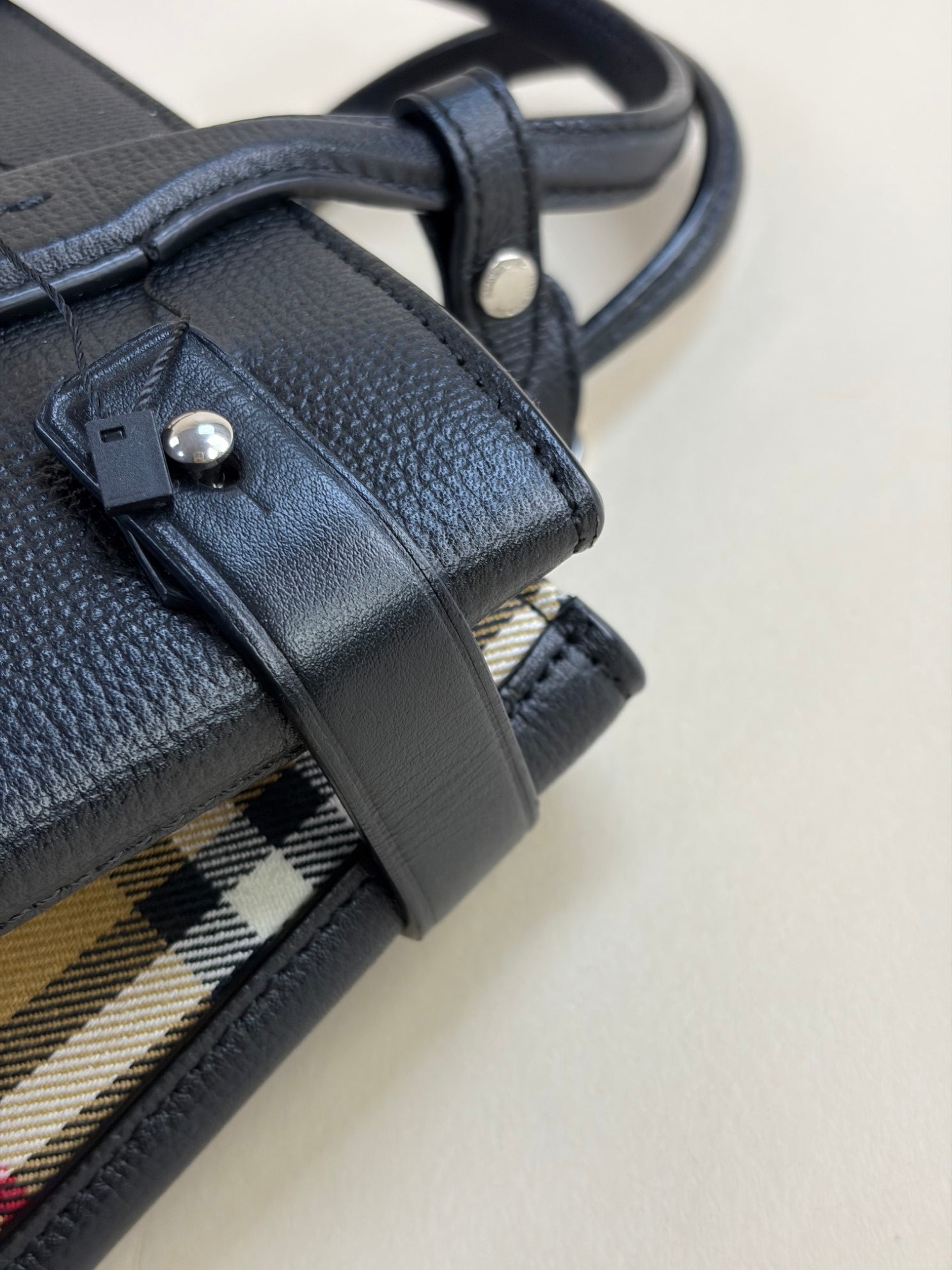 Burberry black banner small leather house check