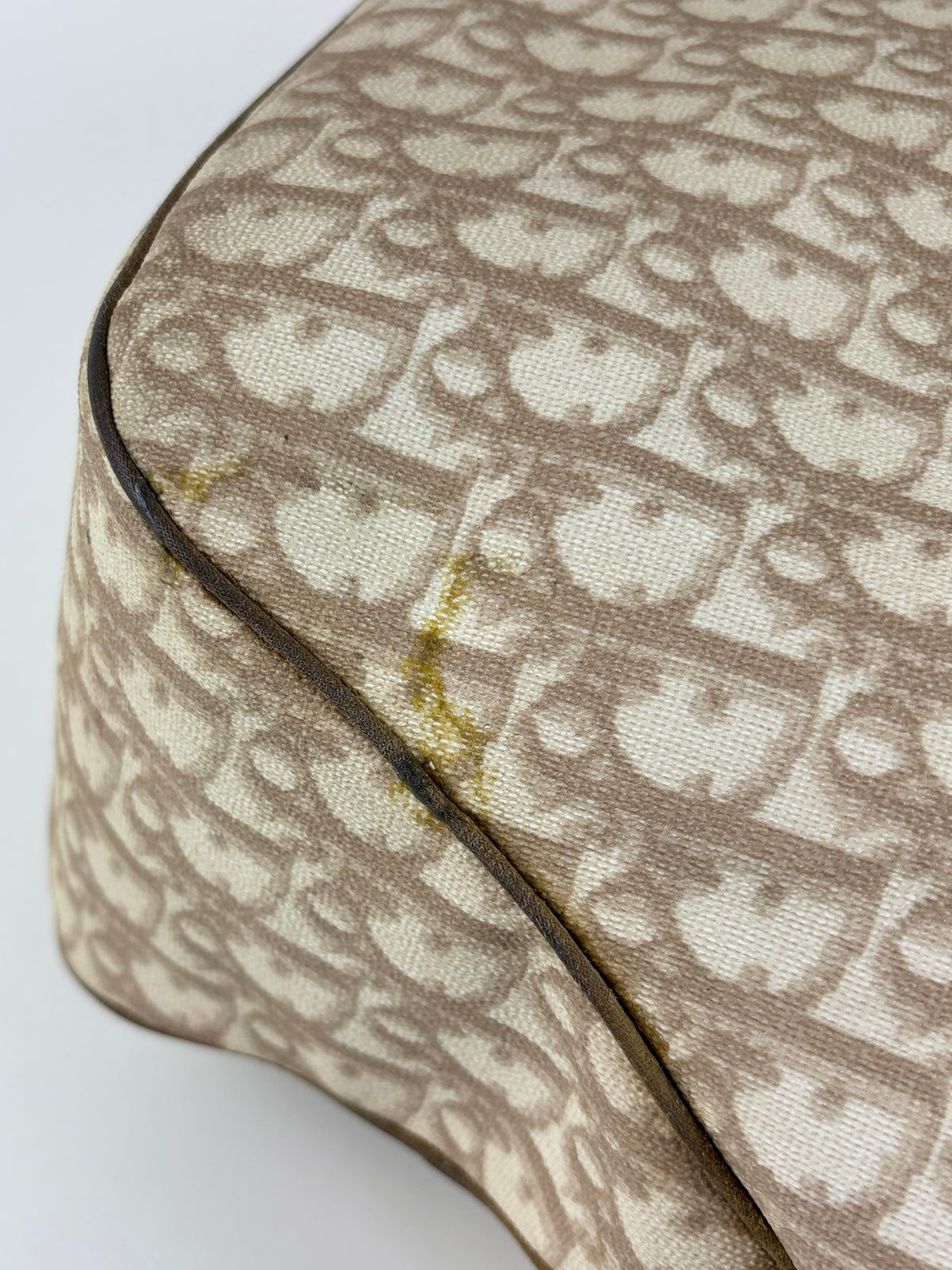 Dior beige monogram vintage trotter canvas romantic tote bag