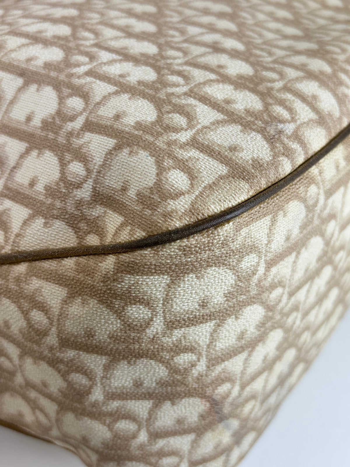 Dior beige monogram vintage trotter canvas romantic tote bag