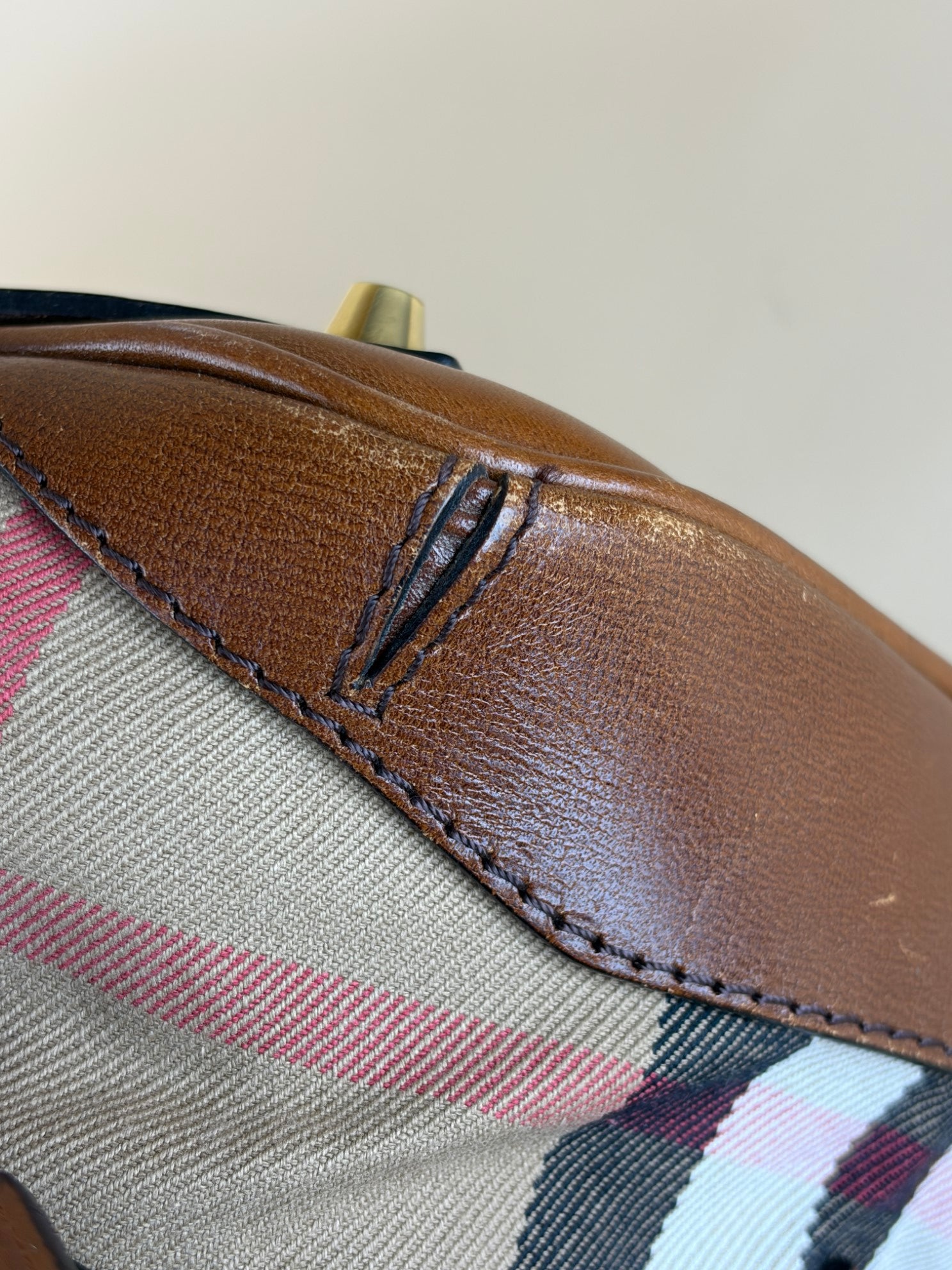 Burberry Camel Lyncher Bridle House Check medium Top Handle Bag-top handle-Burberry-The Closet Egypt