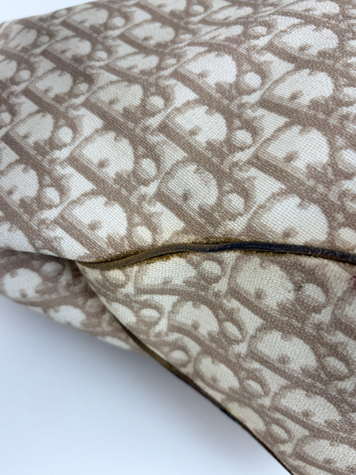 Dior beige monogram vintage trotter canvas romantic tote bag