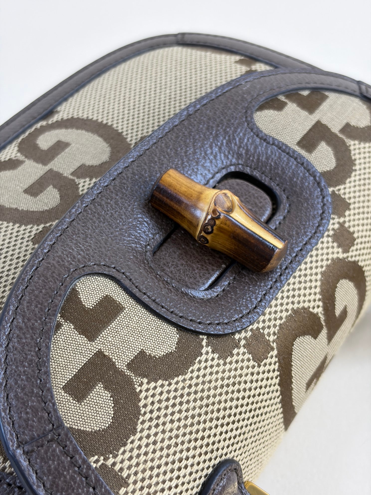 GUCCI monogram gg jumbo canvas bamboo1947small