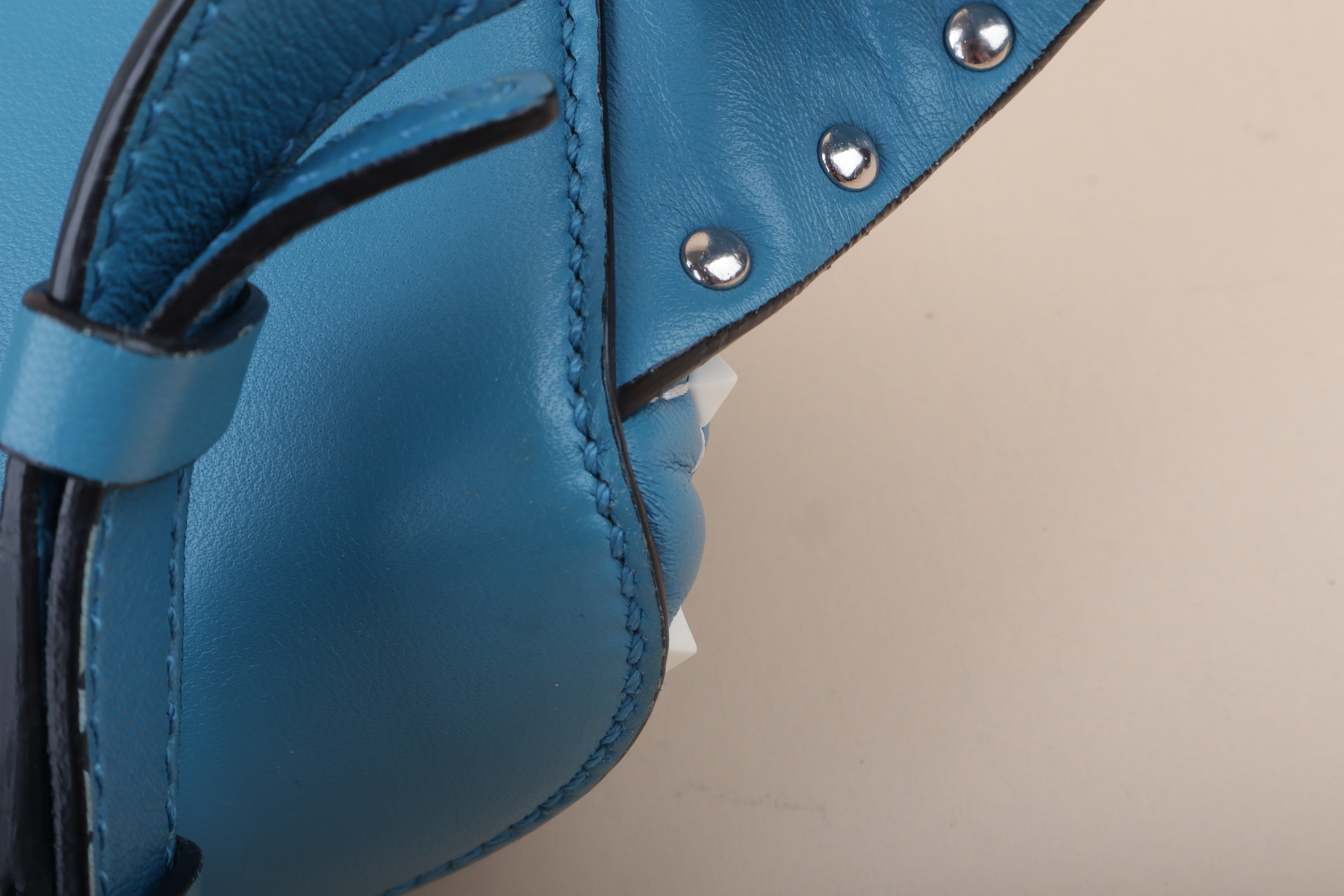 Valentino Blue Rockstud Free Spike Belt Bag 75