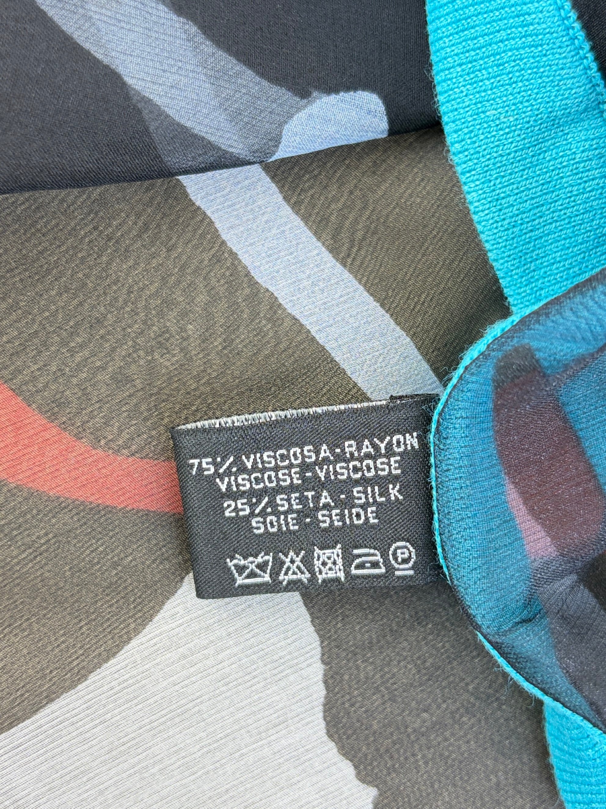 Chanel Multicolor Game Silk Chiffon Scarf