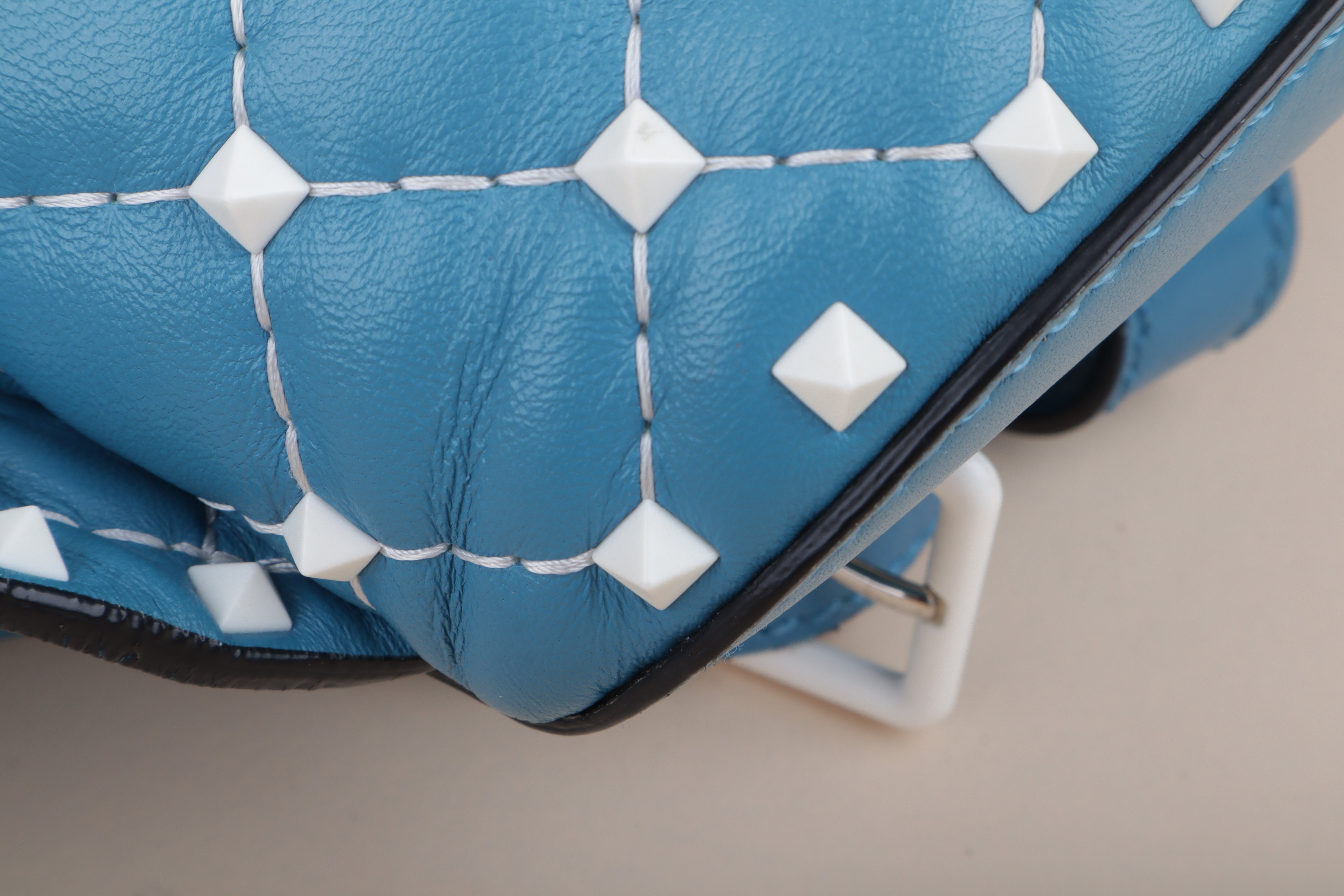 Valentino Blue Rockstud Free Spike Belt Bag 75