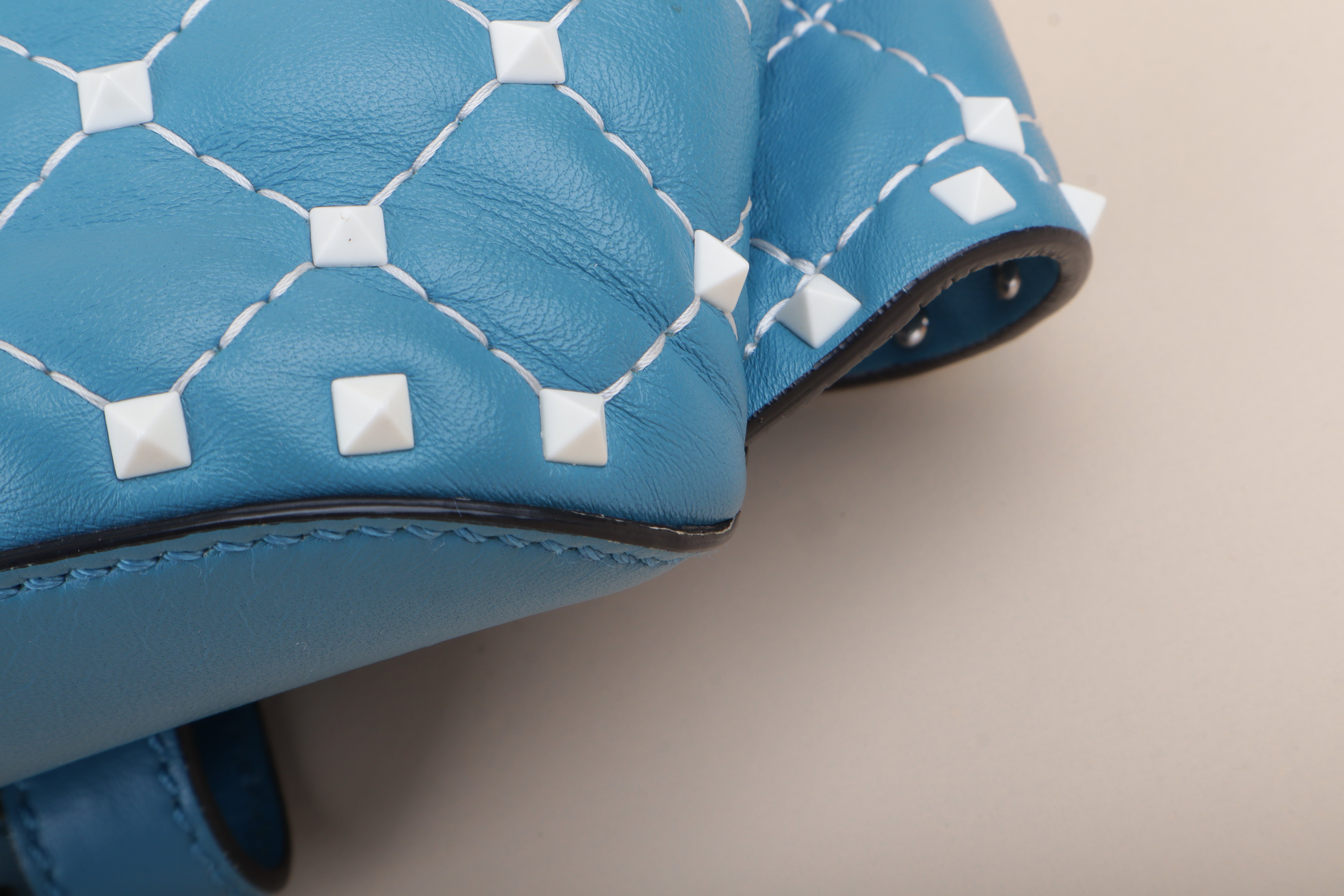 Valentino Blue Rockstud Free Spike Belt Bag 75