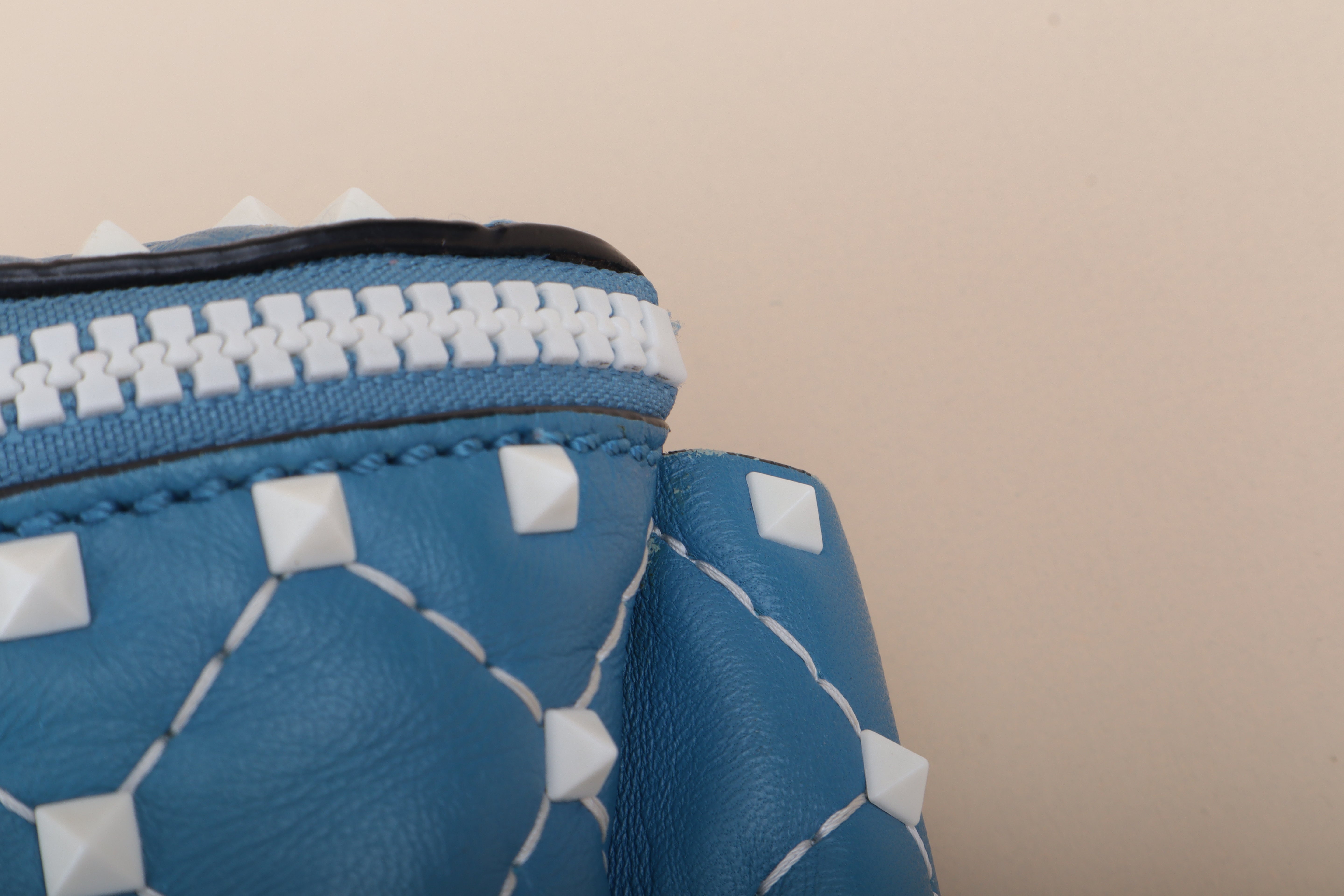Valentino Blue Rockstud Free Spike Belt Bag 75