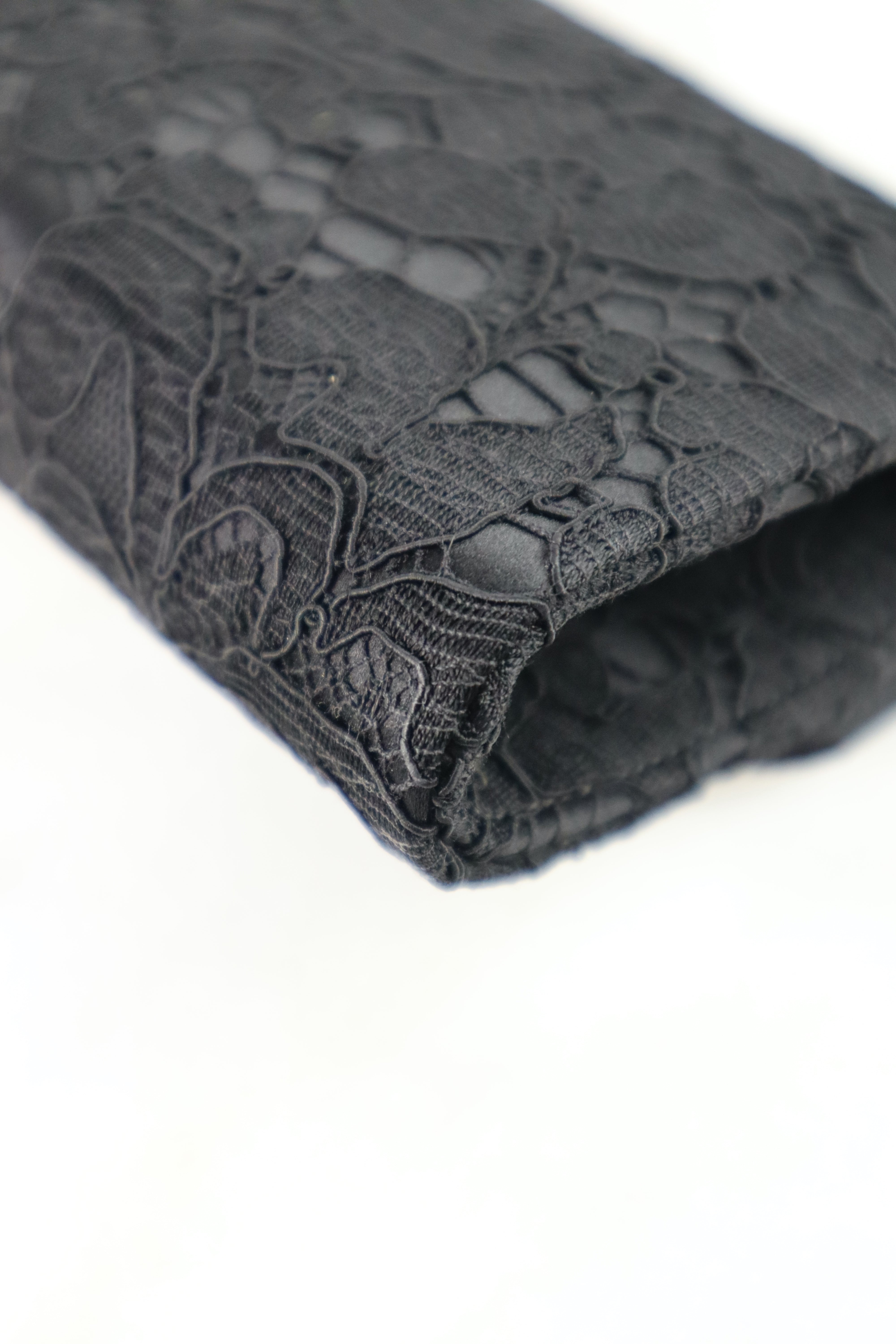 Dolce & Gabbana Black Lace Padlock Chain Clutch WOC