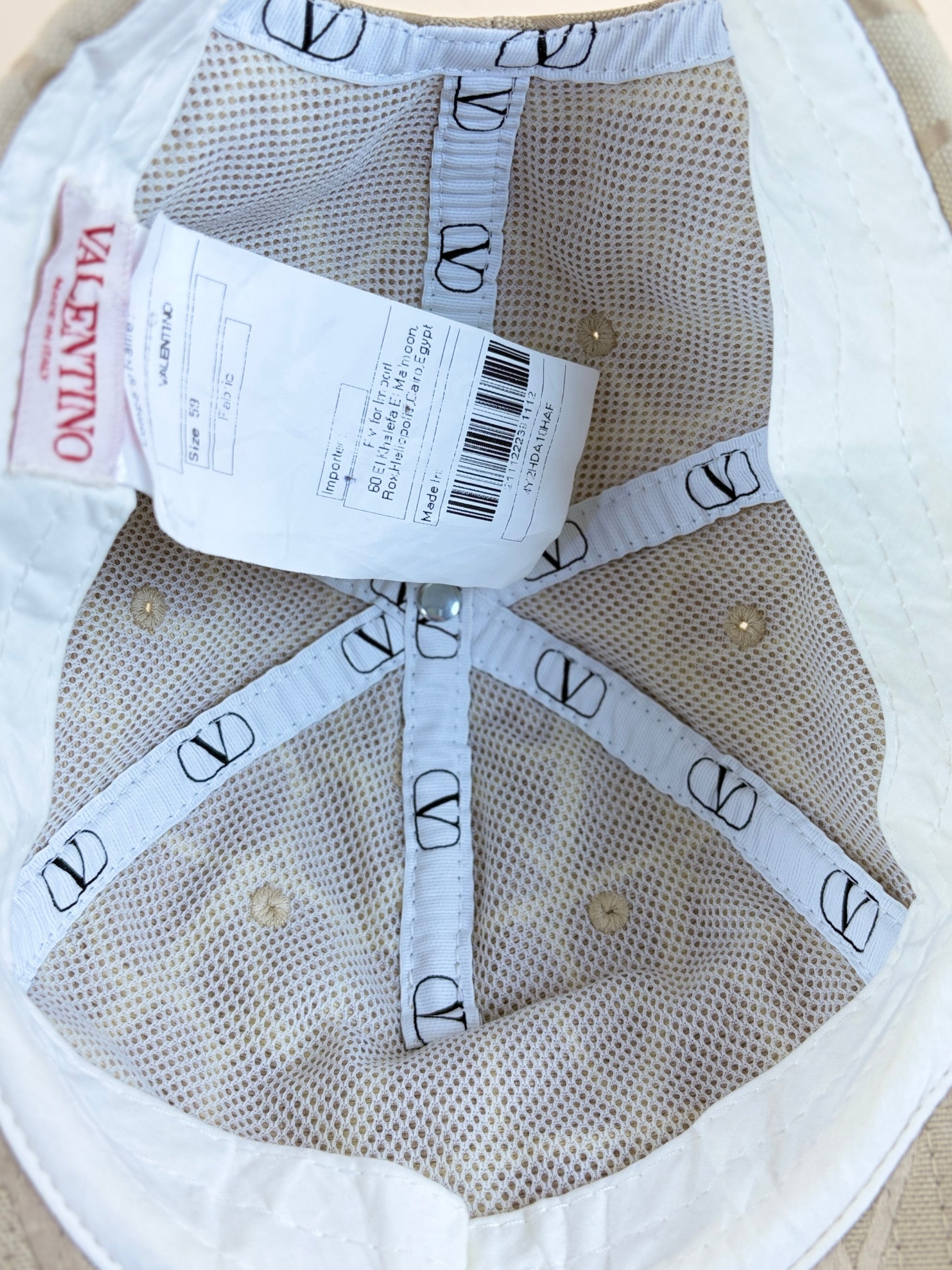 Valentino Beige V Logo Cap