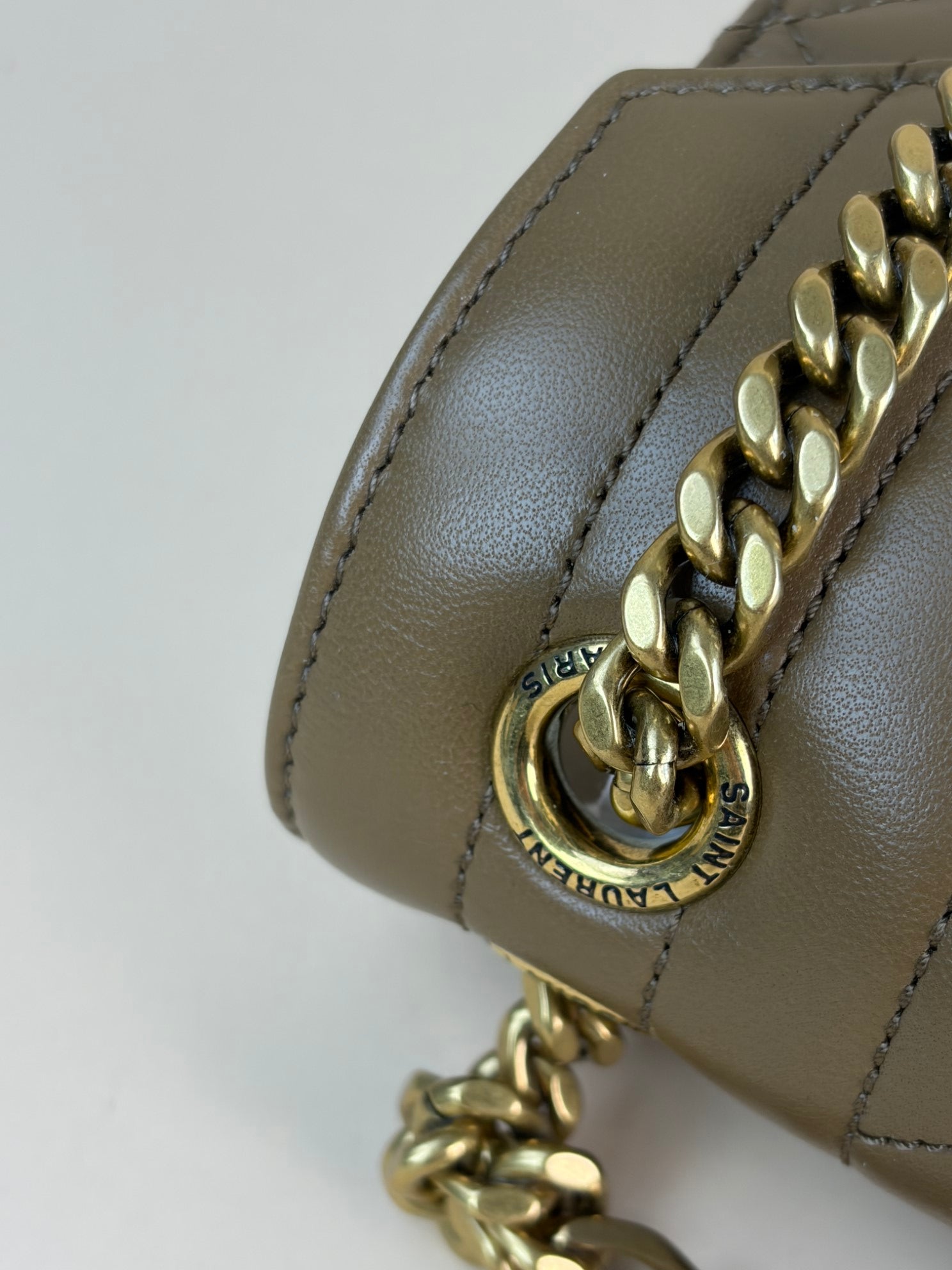 YSL light brown leather matelassé medium lambskin envelope-shoulder bag-YSL-The Closet Egypt