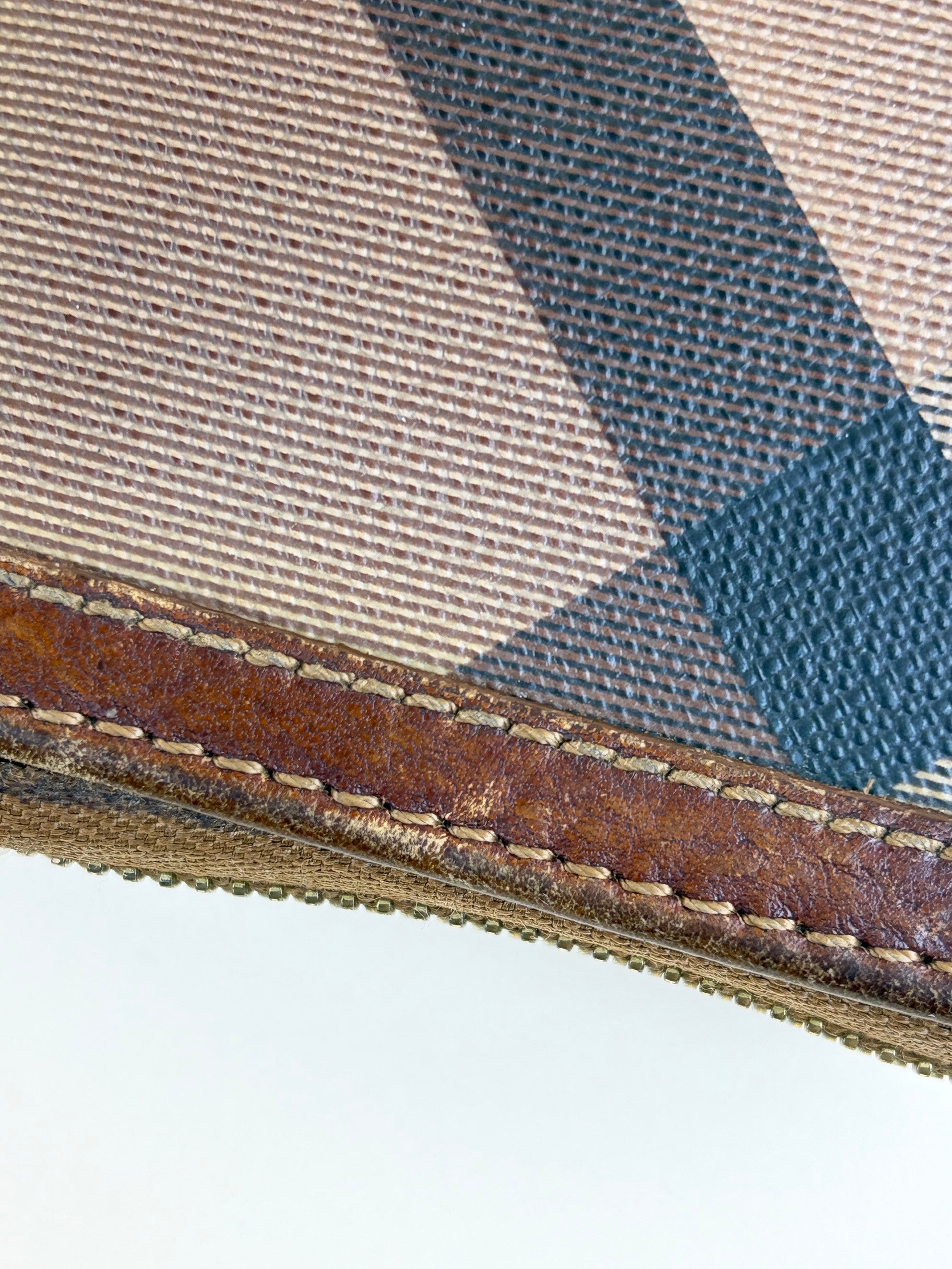 Burberry Brown Haymarket Check Ziggy Zip Wallet