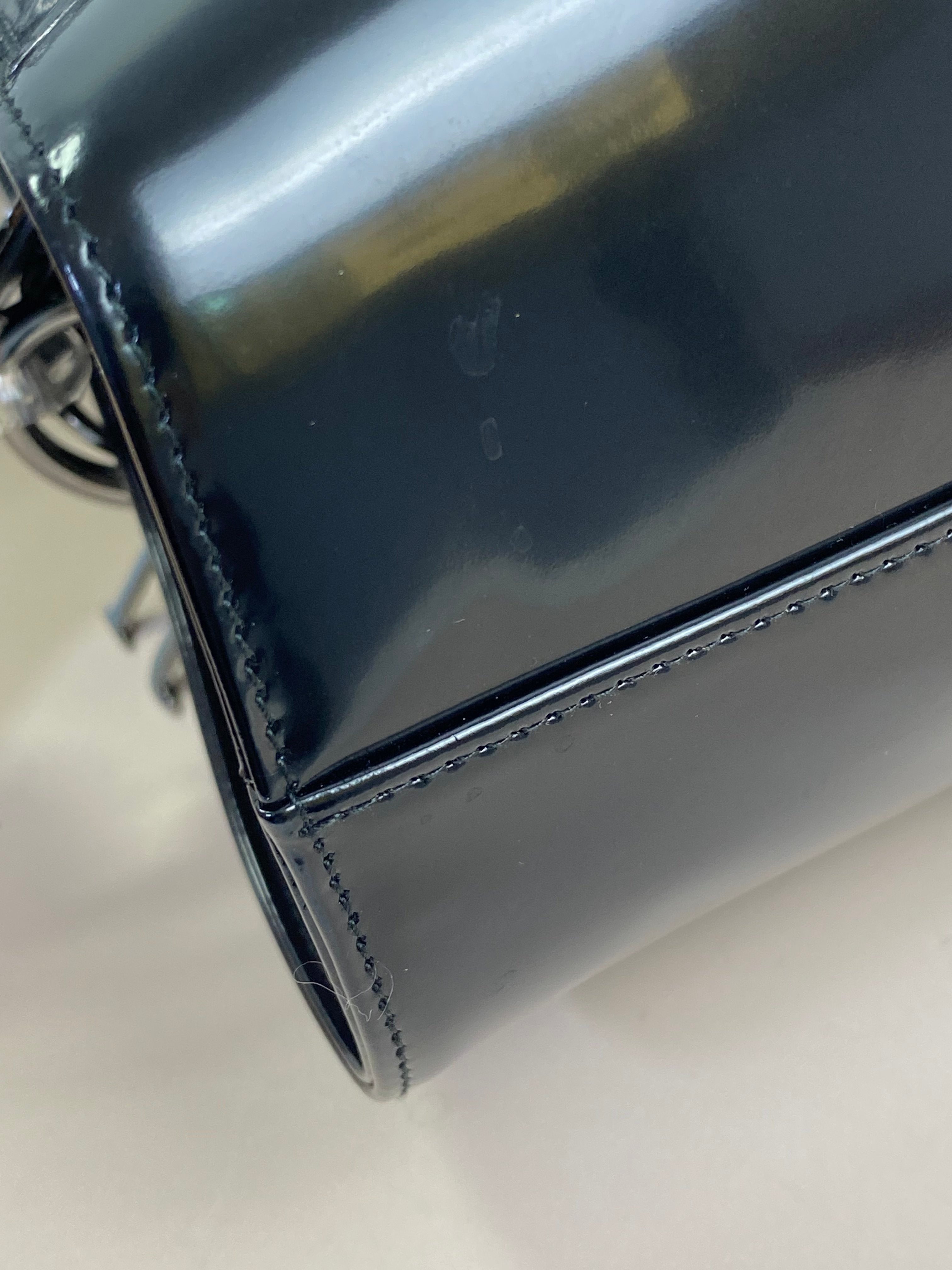 Christian Dior Black Lady Dior Large Bag with Strap