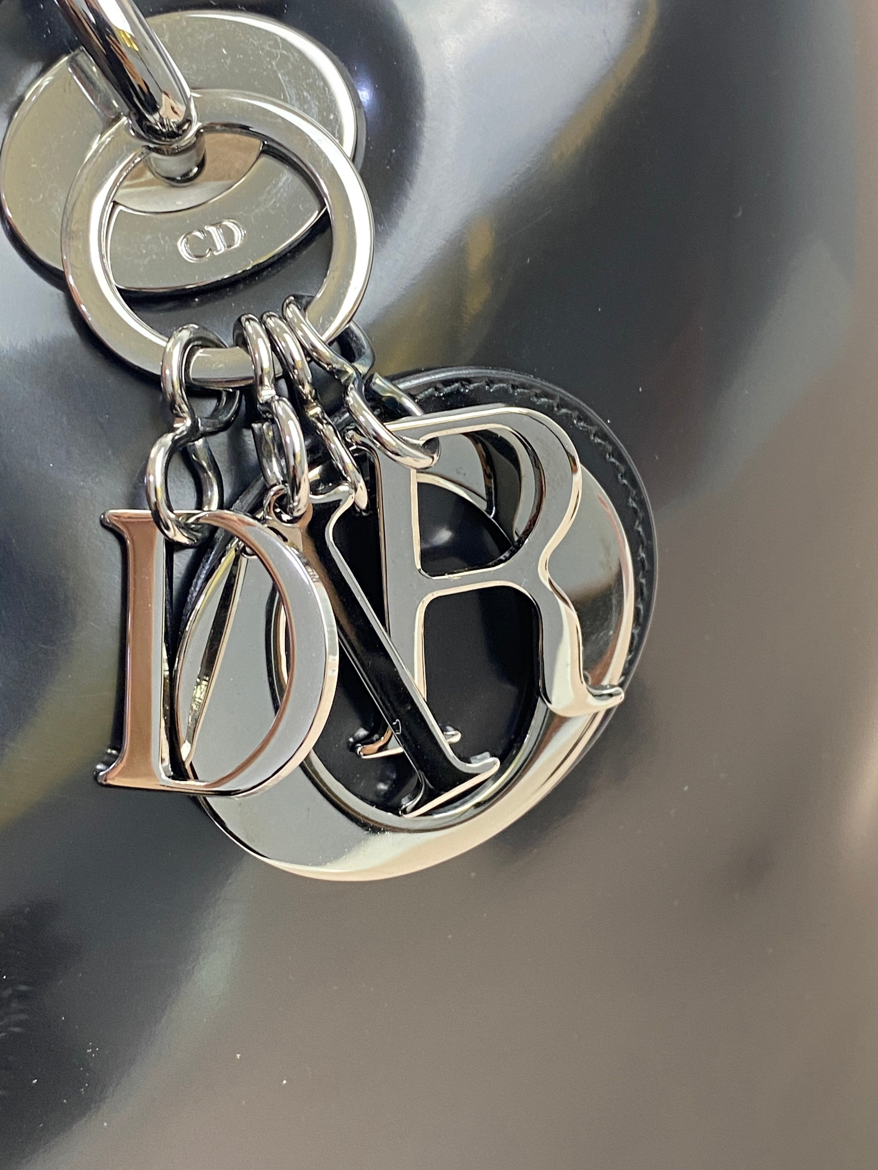 Christian Dior Black Lady Dior Large Bag with Strap