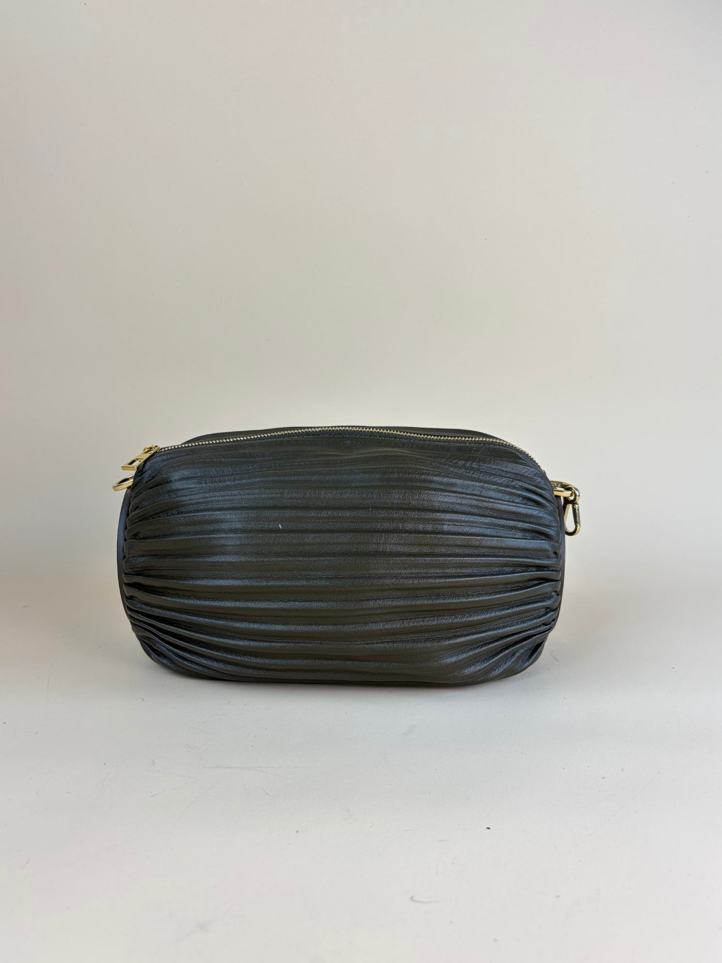 LOEWE tinplated Nappa lambskin bracelet pouch olive-shoulder bag-Loewe-The Closet Egypt