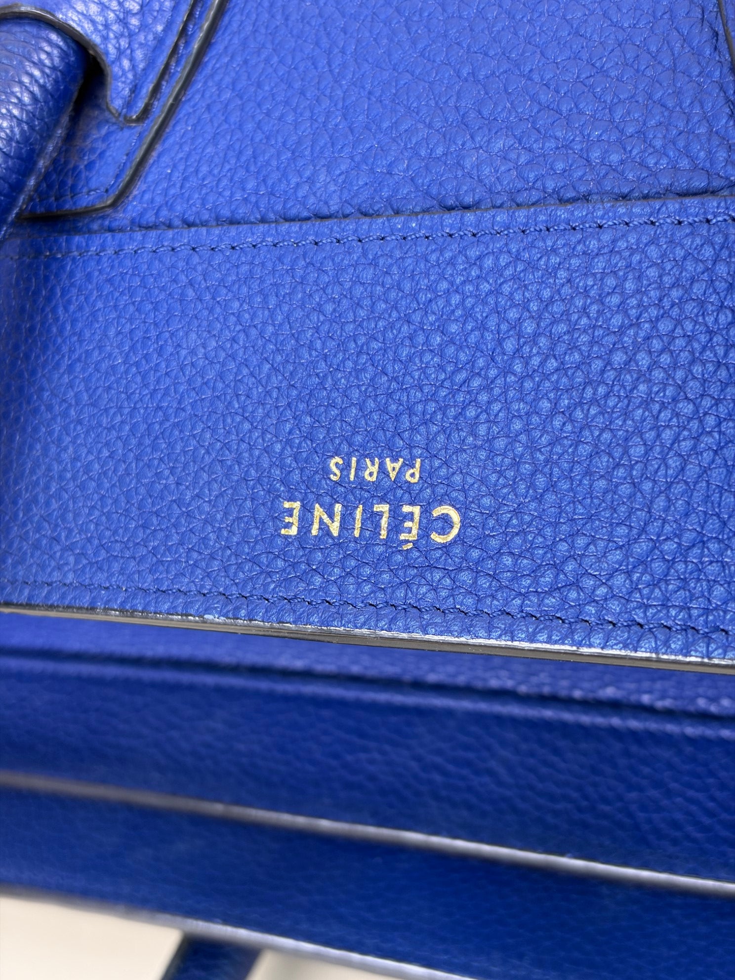 Celine Blue Mini Luggage Tote Bag