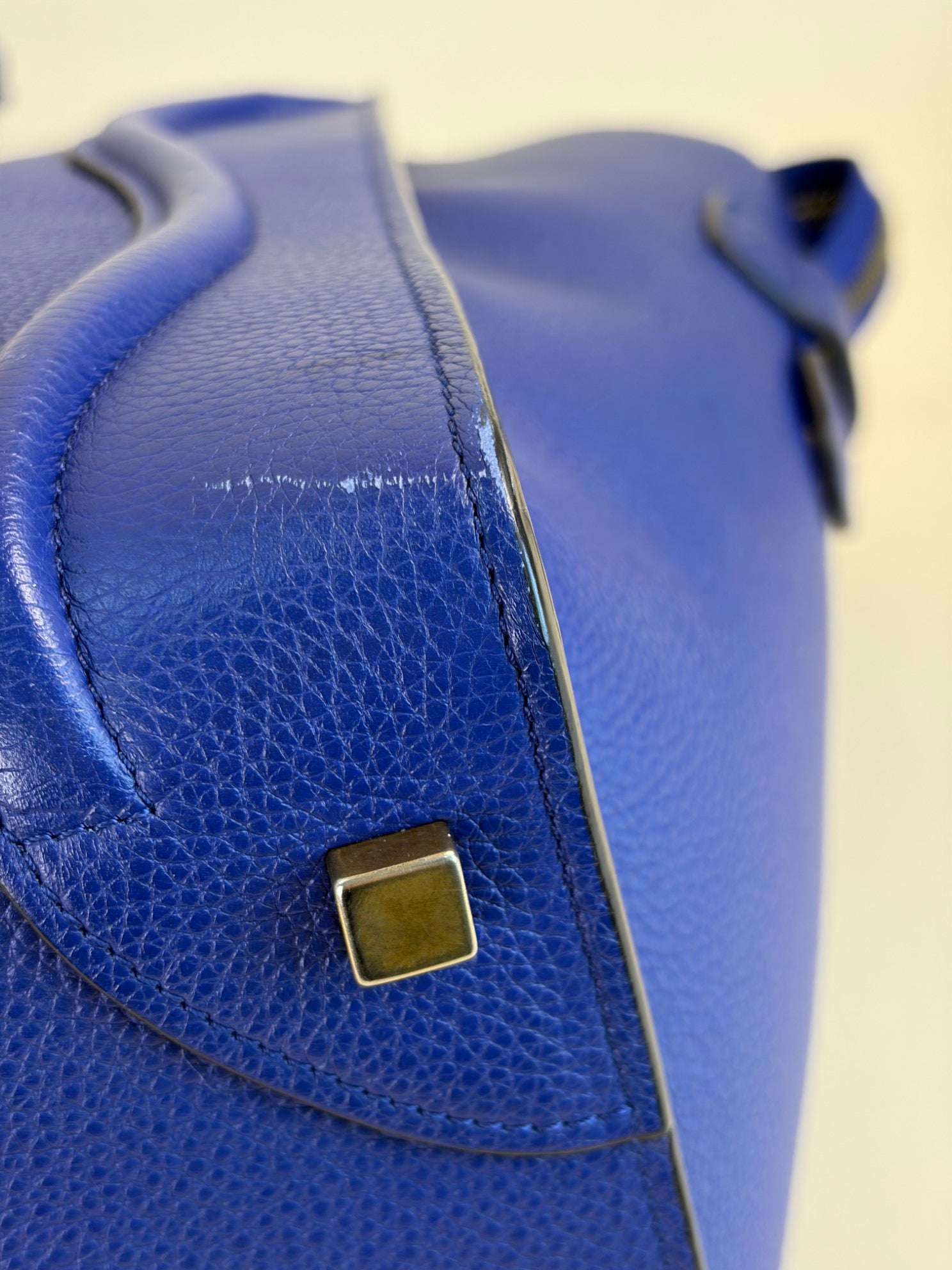 Celine Blue Mini Luggage Tote Bag