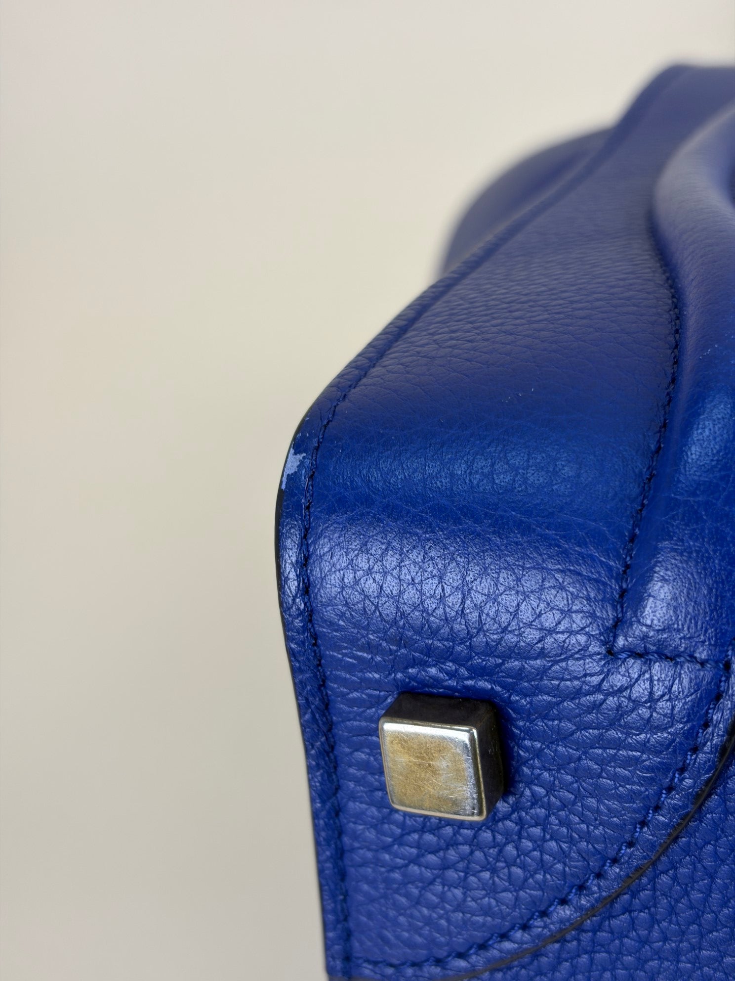 Celine Blue Mini Luggage Tote Bag