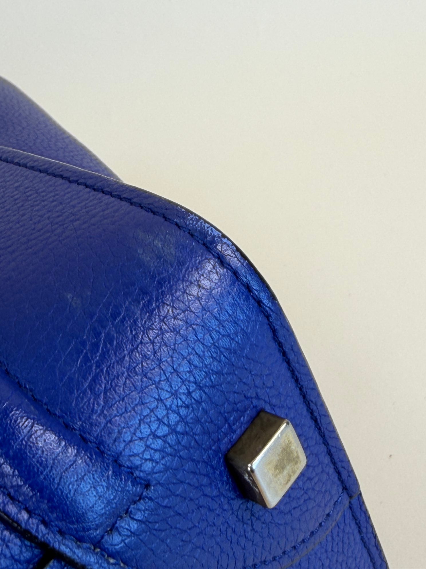 Celine Blue Mini Luggage Tote Bag