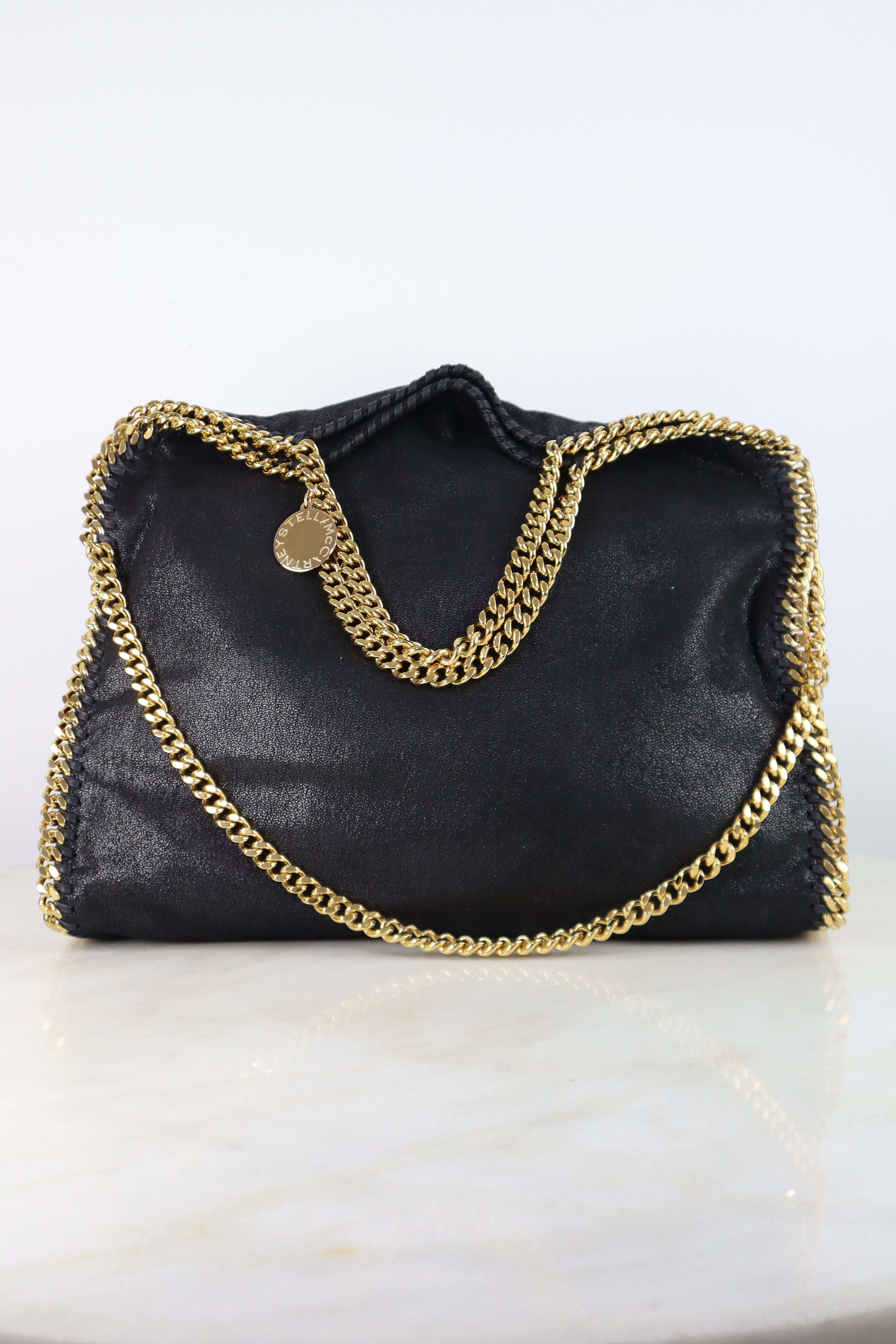 Stella Mccartney Black Falabella Fold Over Bag