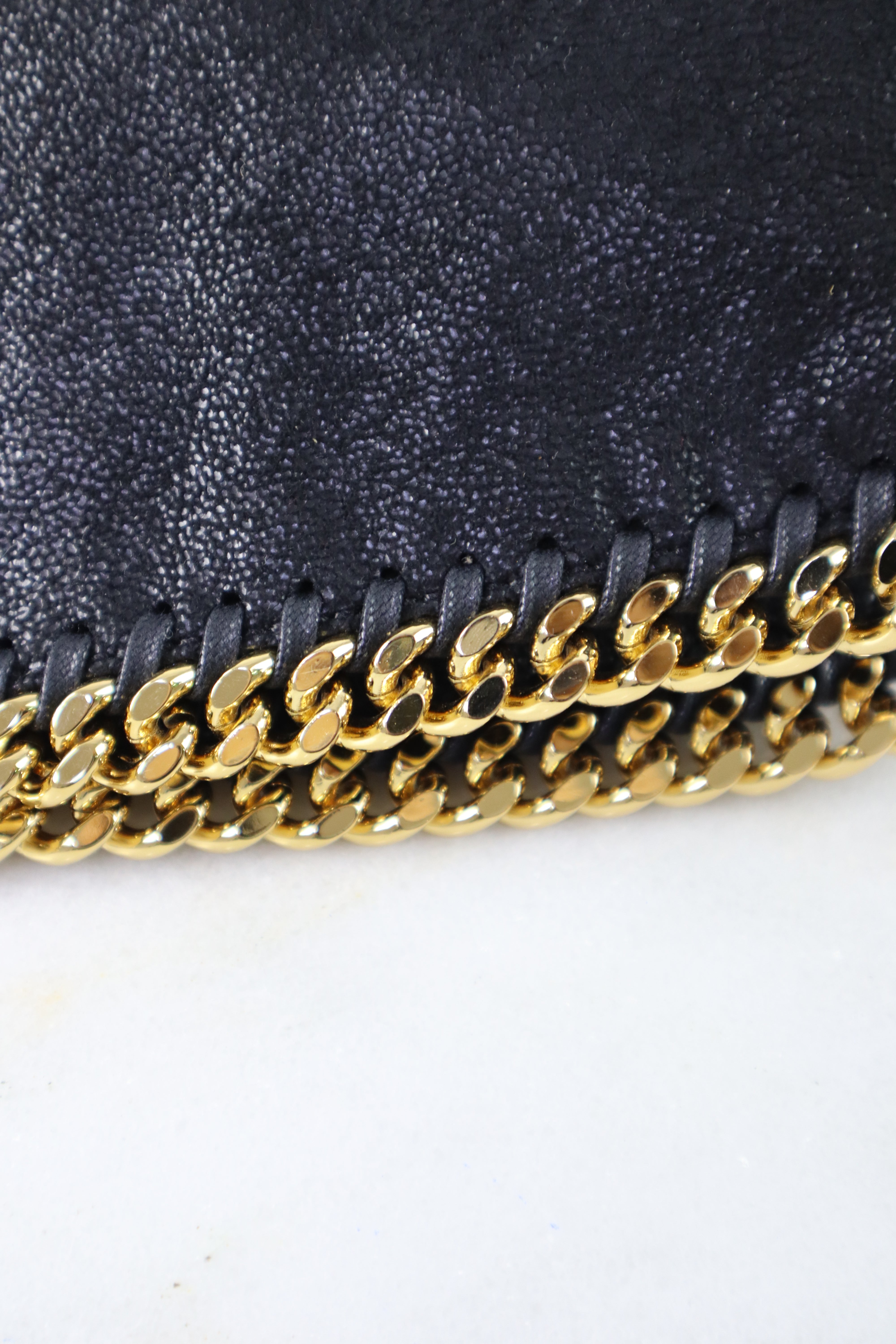 Stella Mccartney Black Falabella Fold Over Bag