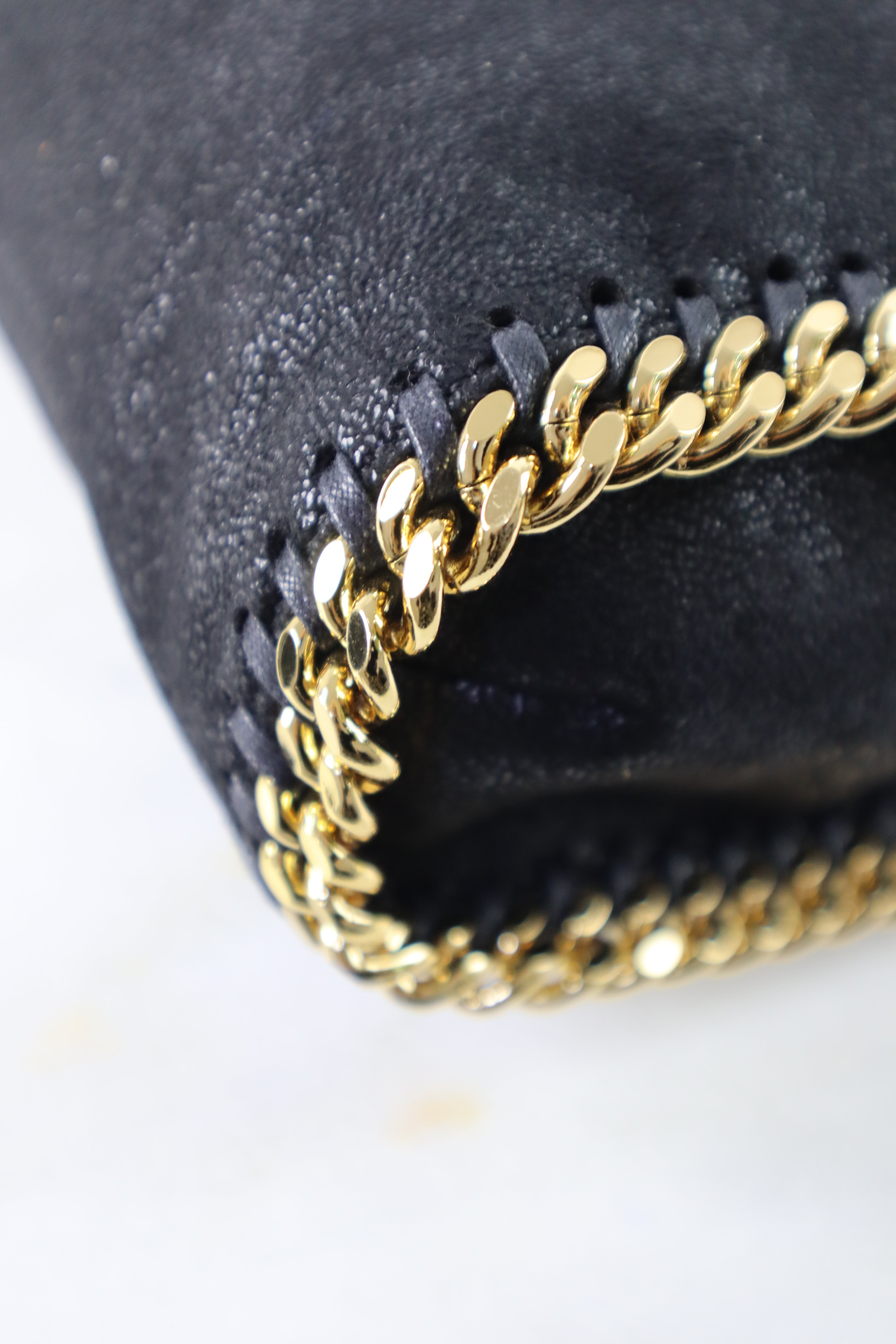 Stella Mccartney Black Falabella Fold Over Bag